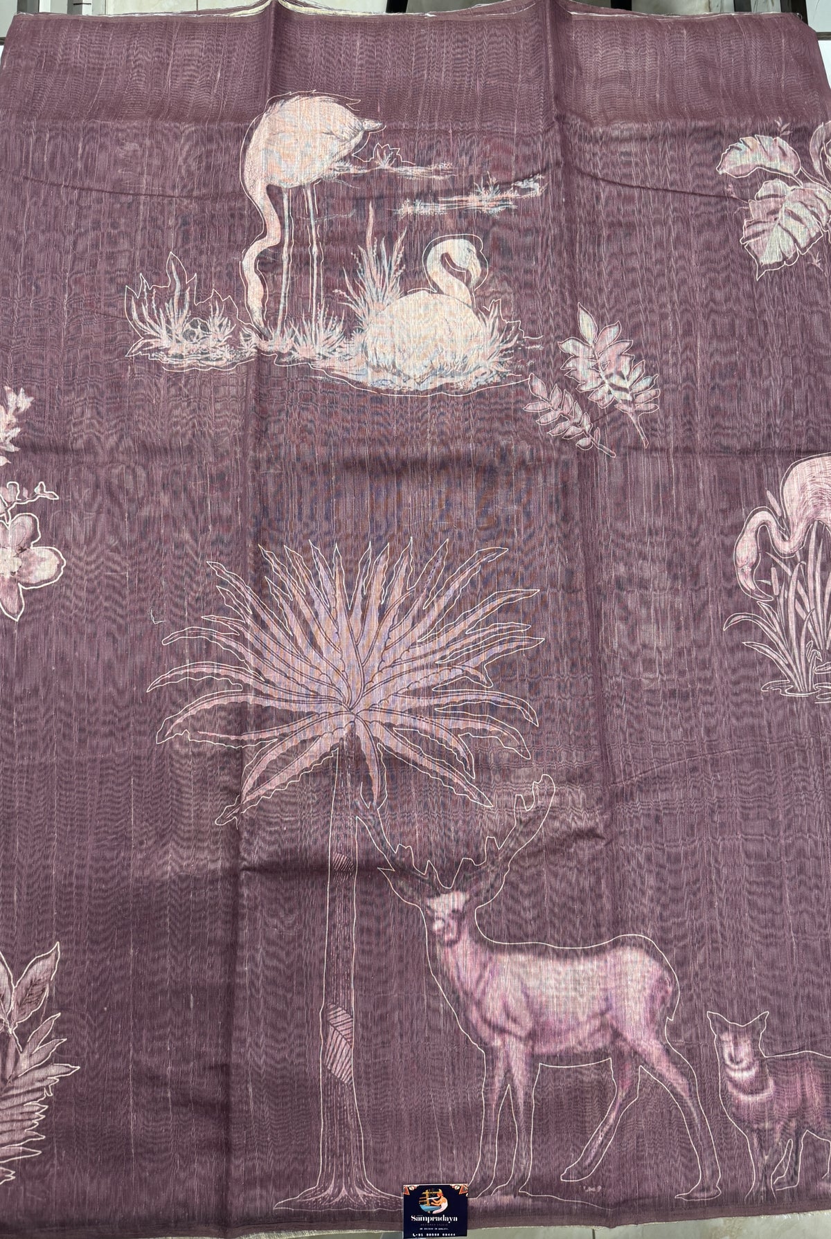 Semi Tussar Silk Saree-Dusky Rose color with Gold Zari Border - Elegant Fancy Saree for Party & Office Wear