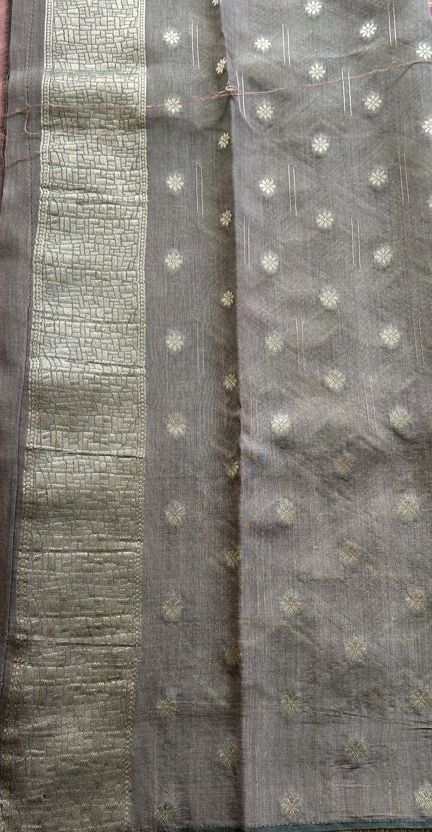 Semi Georgette Saree Onion Pink Colored Elegantly Paired with a Zari Border. - Sampradaya Designer Studio