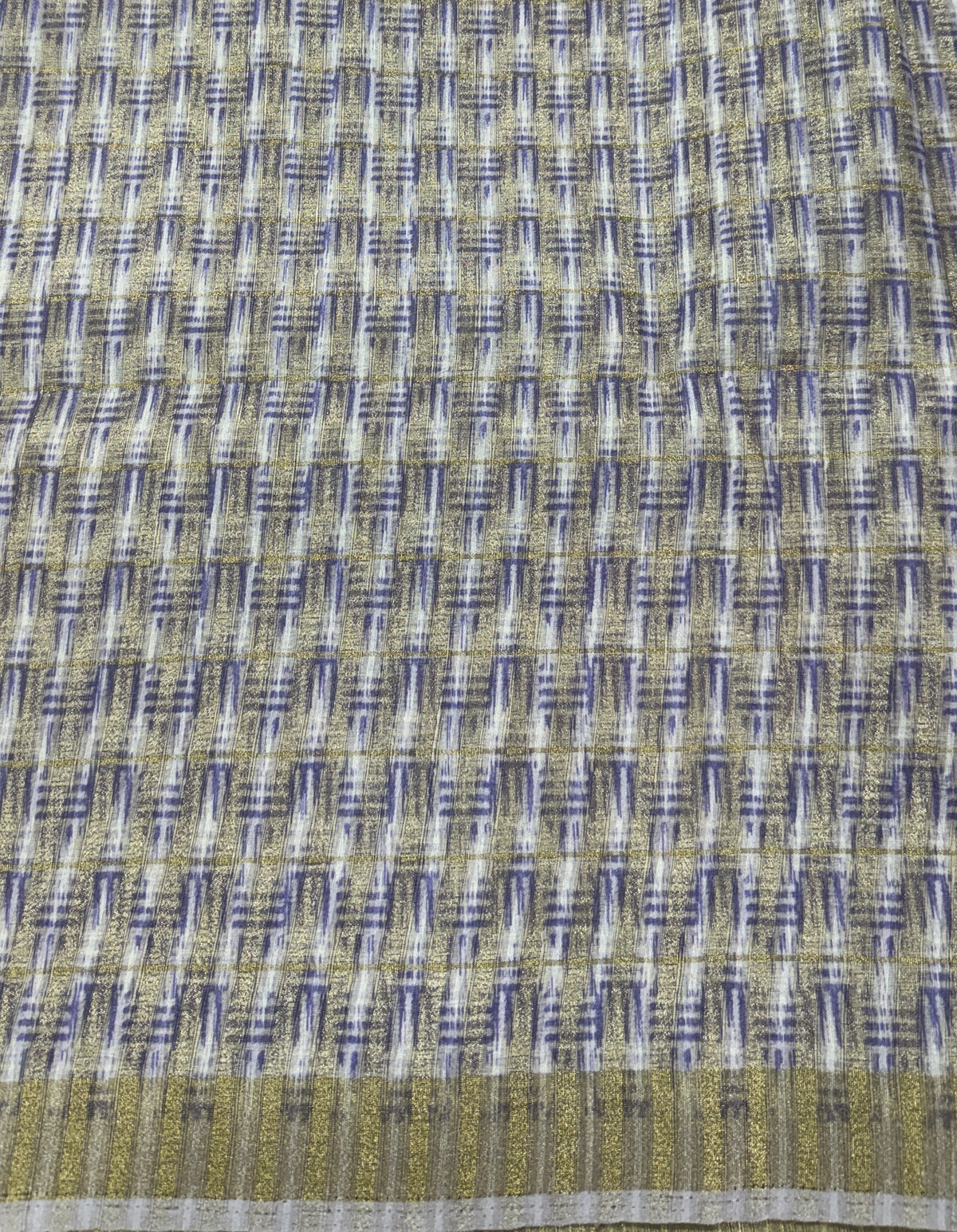 Semi Tussar Silk Saree-Lavender color with Gold Zari Border - Elegant Fancy Saree for Party & Office Wear