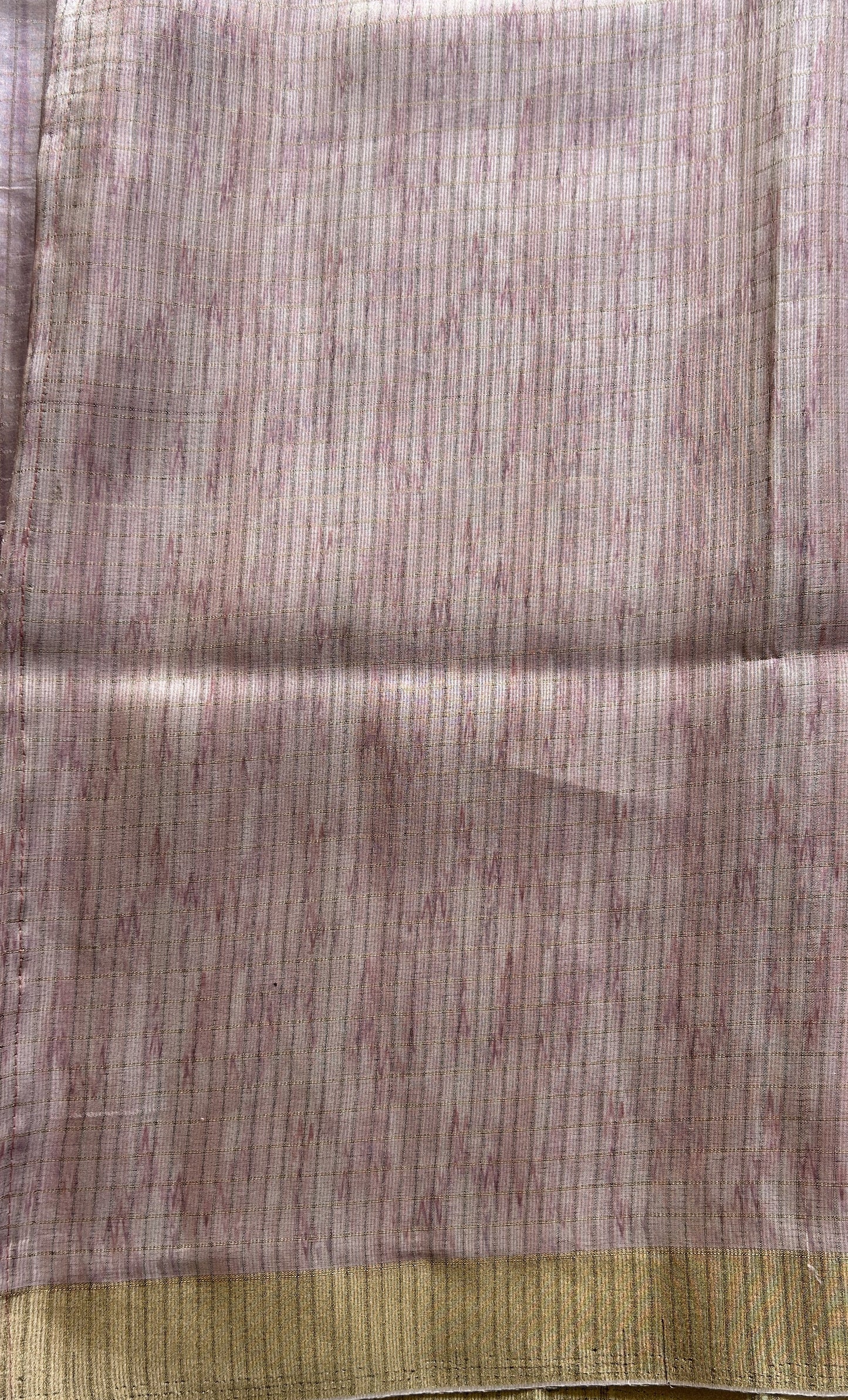 Semi Tussar Saree Very Light Pink Colored complemented with a Zari Border. - Sampradaya Designer Studio
