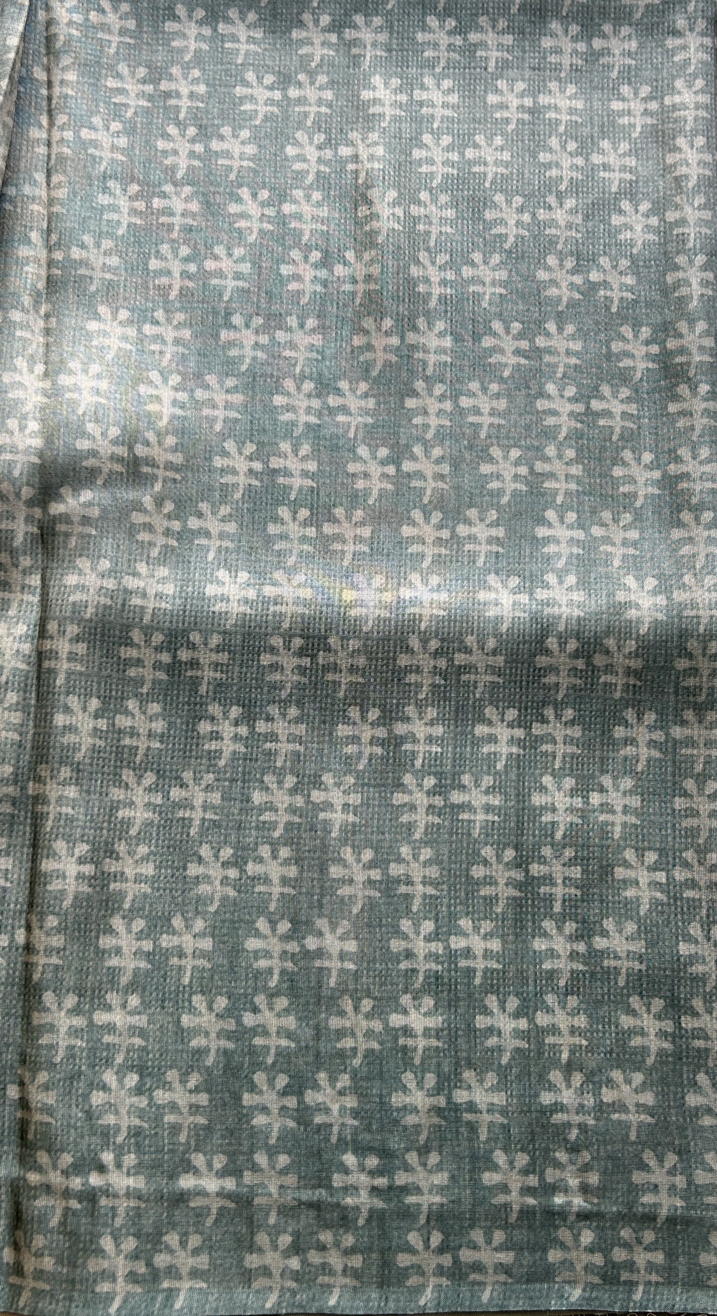 Semi Tussar Saree Sea Green Colored complemented with a Embroidered Border. - Sampradaya Designer Studio