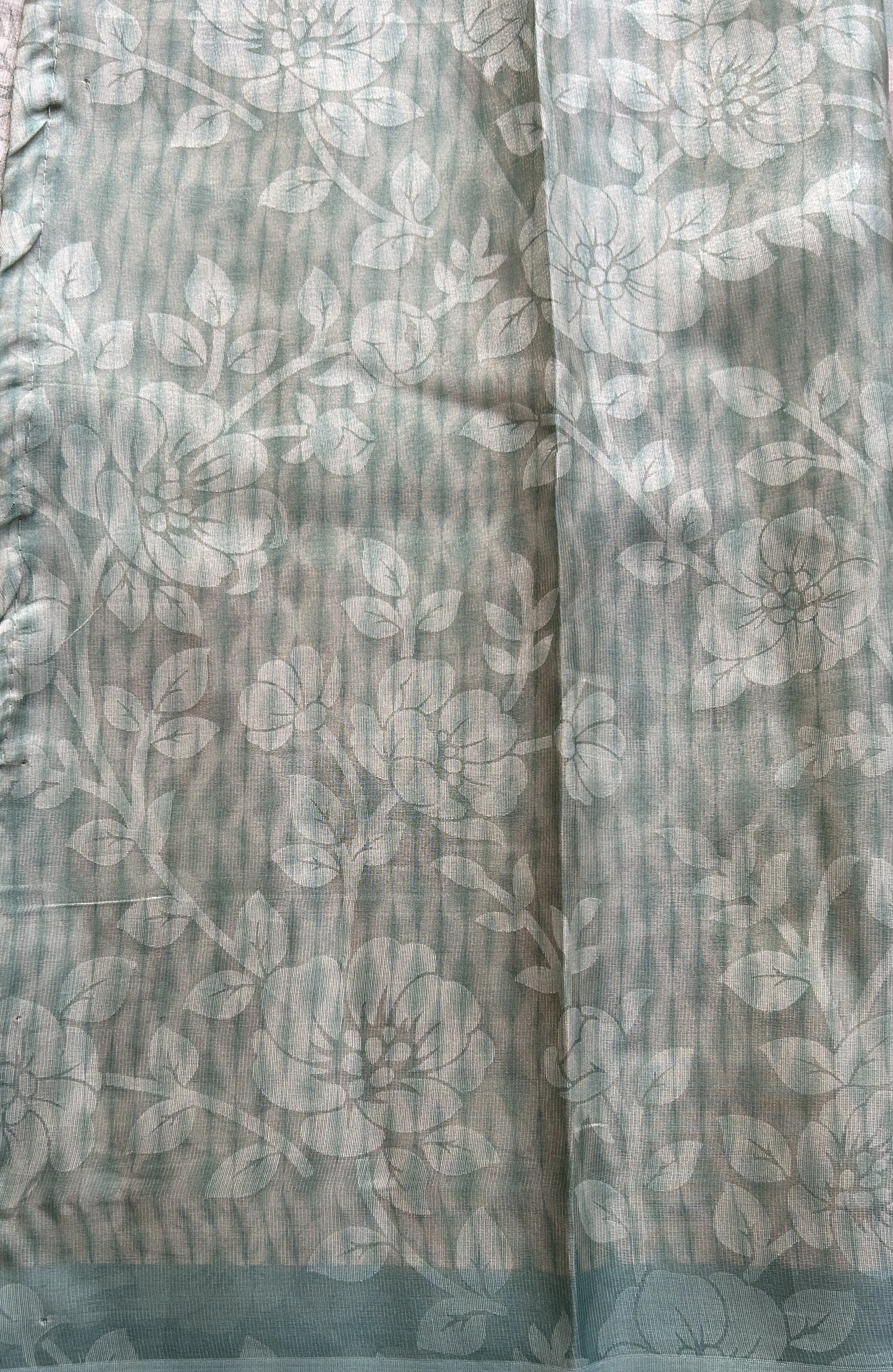 Semi Tussar Tissue Saree Sea Blue Colored complemented with a Borderless. - Sampradaya Designer Studio