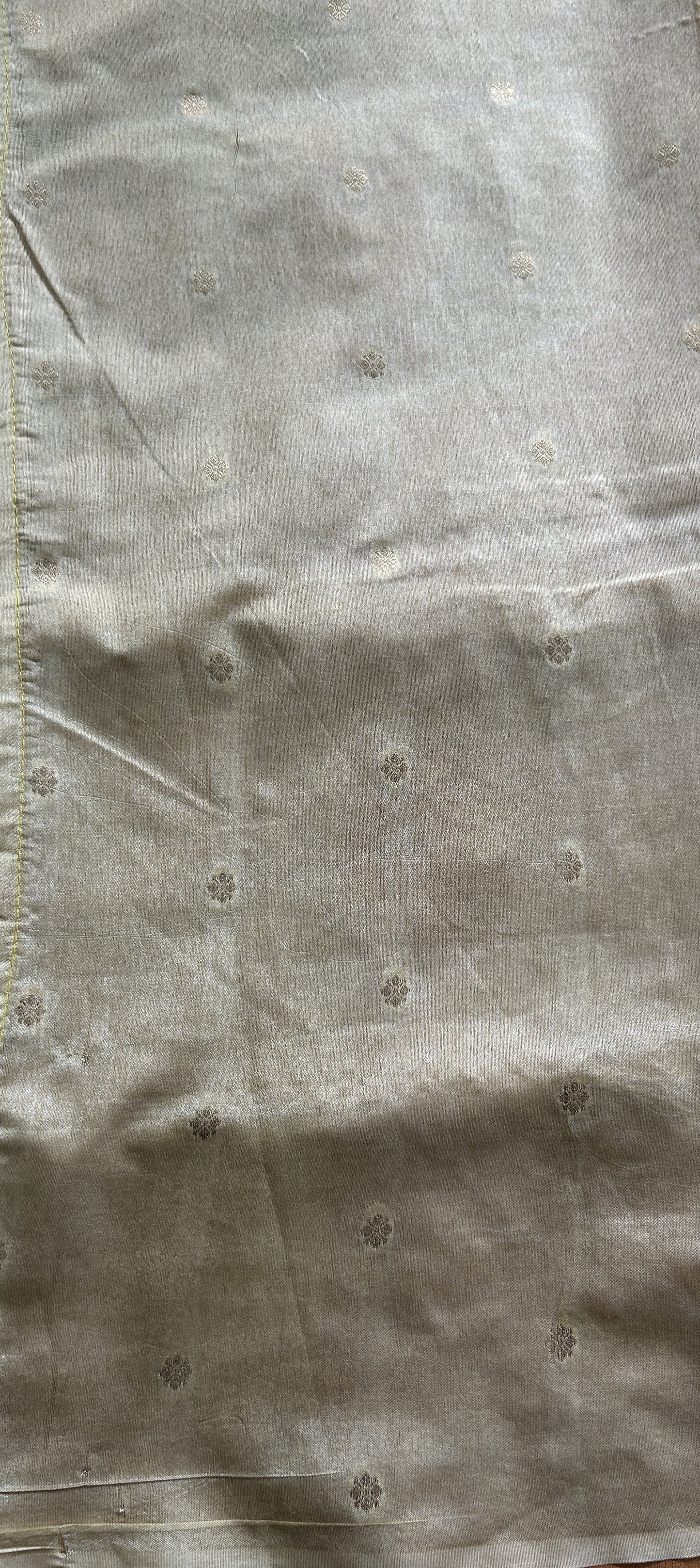 Semi Raw Silk Saree Yellow Colored Complemented with a Zari Border. - Sampradaya Designer Studio