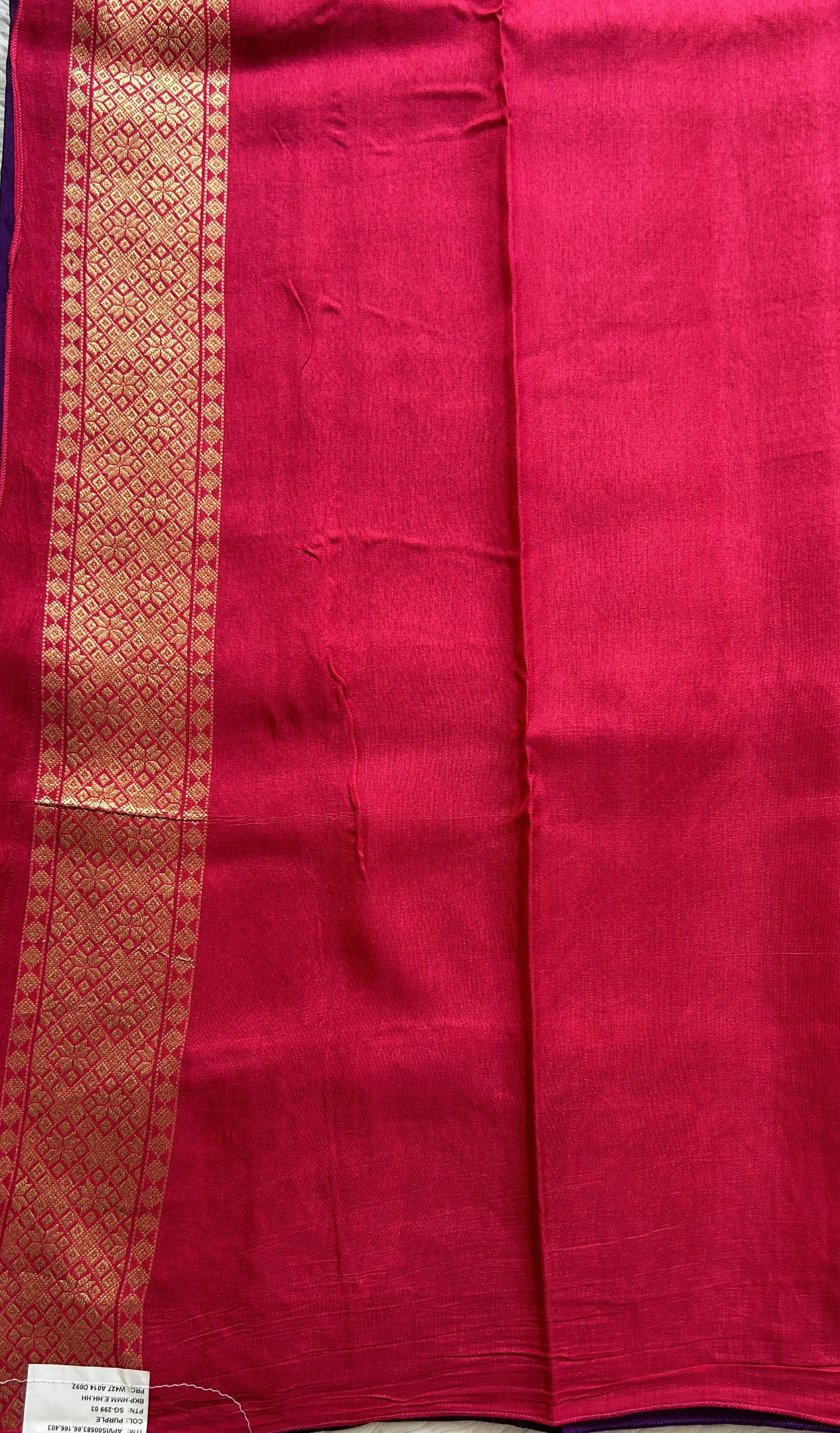 Mona Silk Saree Dark Violet Colored Complemented with a Buti Border. - Sampradaya Designer Studio