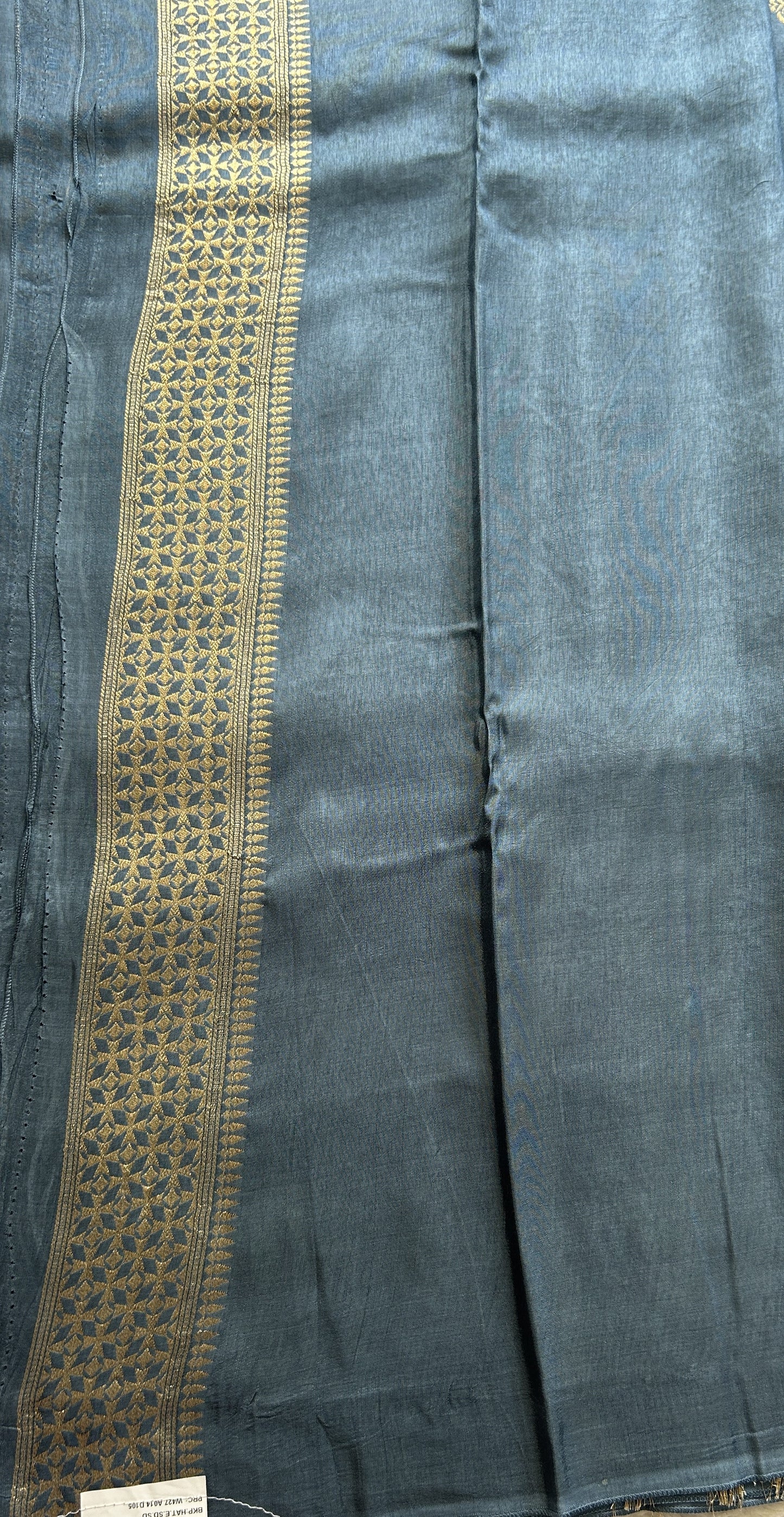 Mona Silk Saree Teal Blue Colored Complemented with a Buti Border. - Sampradaya Designer Studio