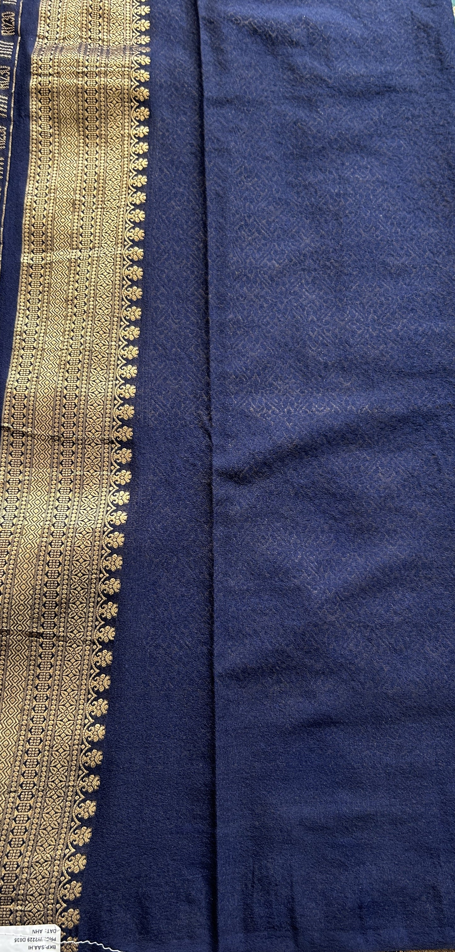 Semi Georgette Saree Aqua Blue Colored Complemented with a Zari Border. - Sampradaya Designer Studio