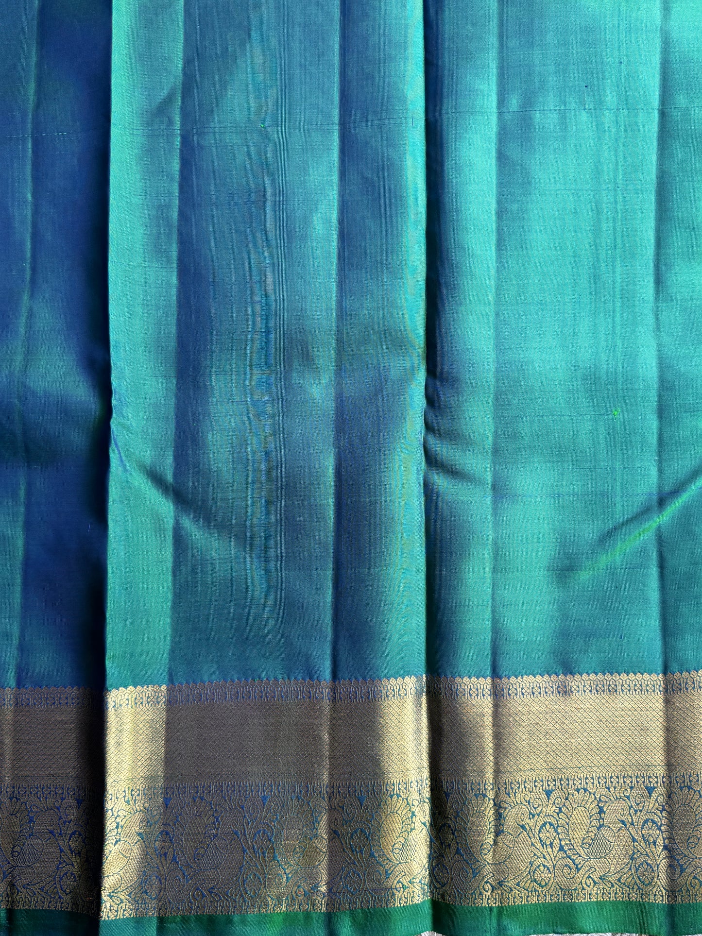 Pure Kanjivaram Silk Saree | Blue With Gold Zari Border | Handloom | Silk Mark Certified