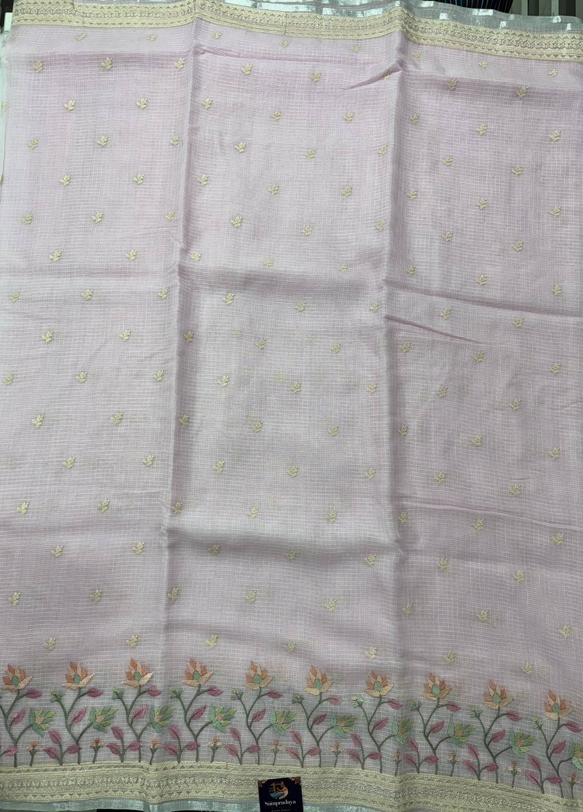 Light Pink Pure Cotton Kota Doria Saree | Airy Handloom Summer Drape