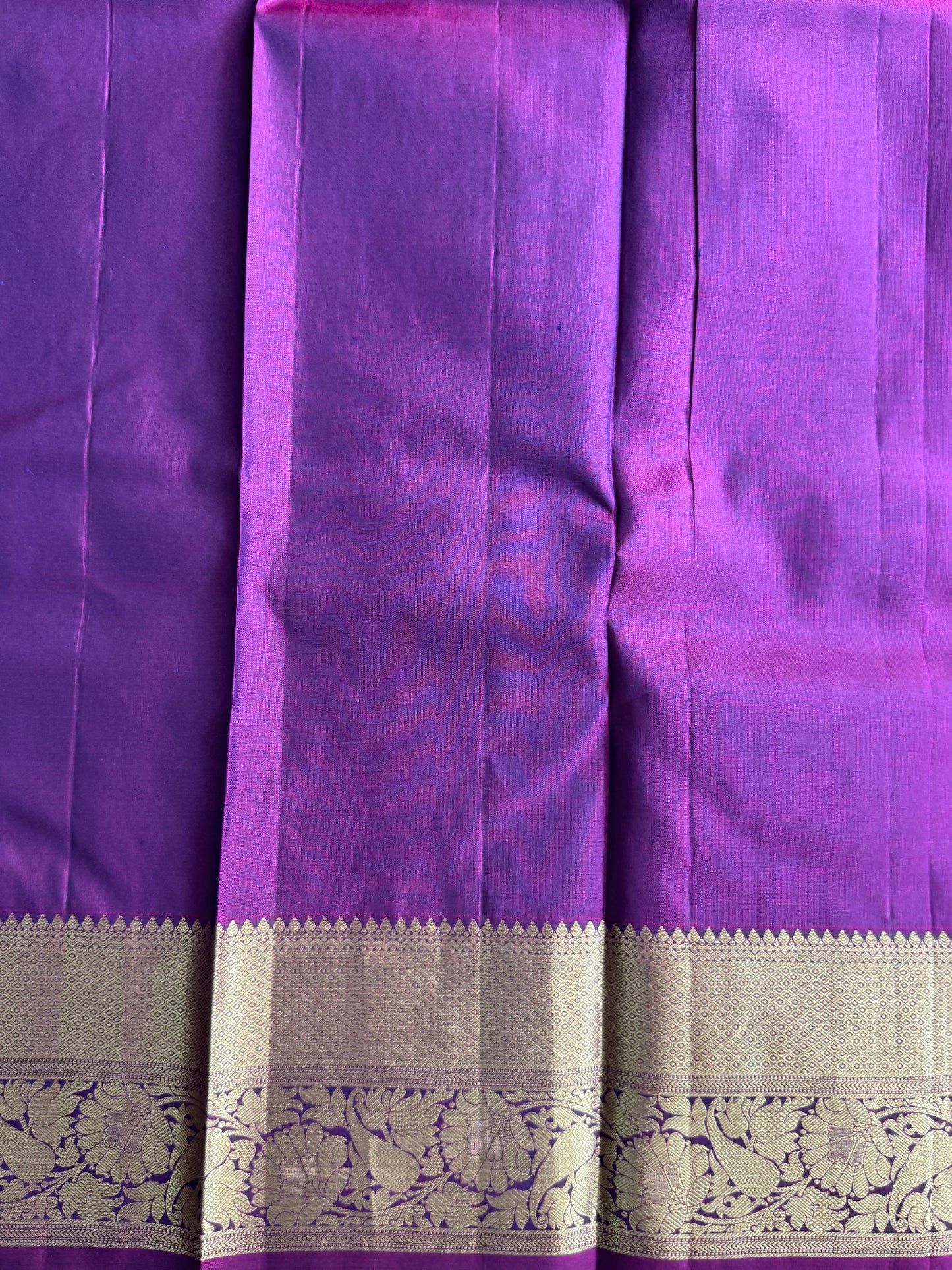 Pure Kanjivaram Silk Saree | Navy Blue With Gold Zari Border | Handloom | Silk Mark Certified