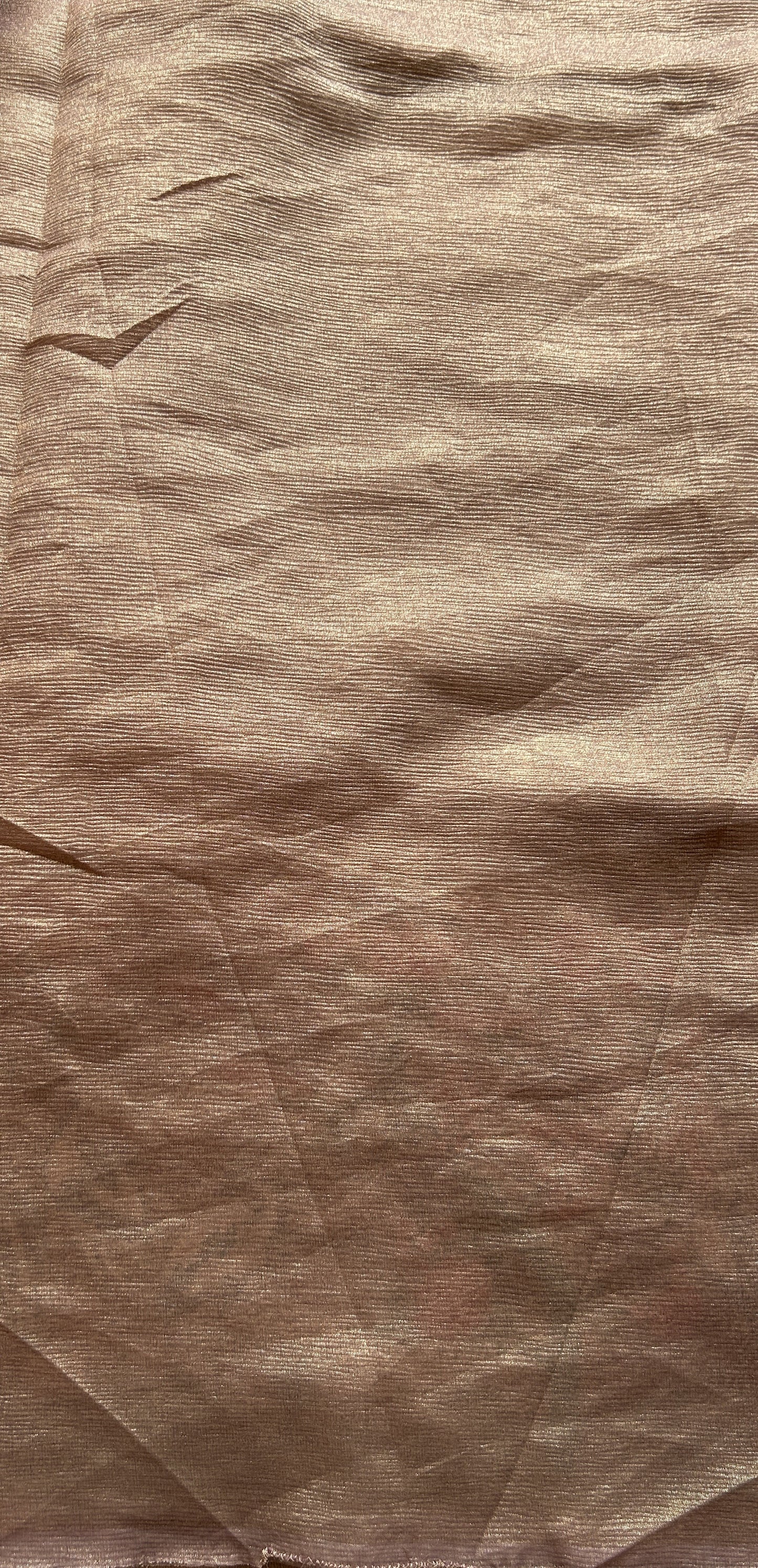 Banarasi Fancy Crushed Saree Chickoo Colored Complemented with a Borderless. - Sampradaya Designer Studio