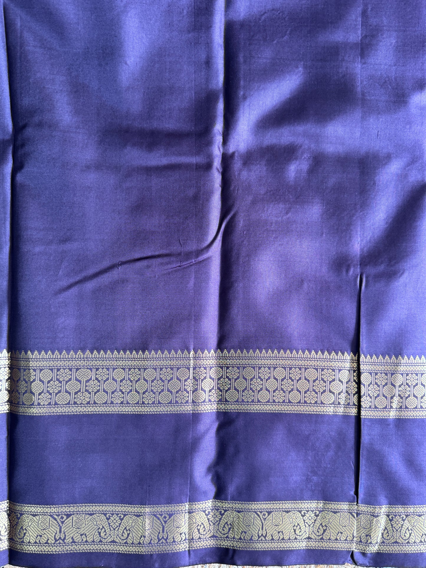 Brown Pure Kanjivaram Silk Saree | Gap Border With Peacock Butta | Handloom | Silk Mark Certified