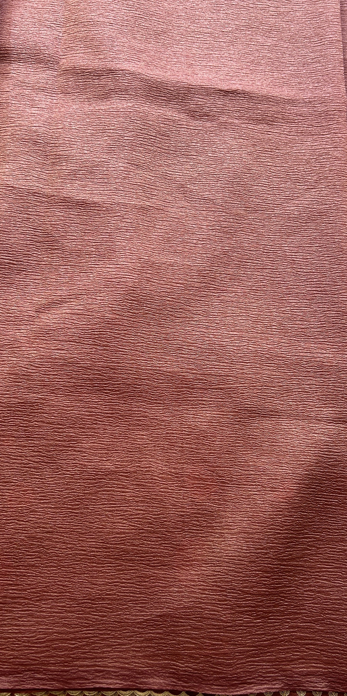 Banarasi Fancy Crushed Saree Dark Onion Pink Colored Complemented with a Borderless. - Sampradaya Designer Studio