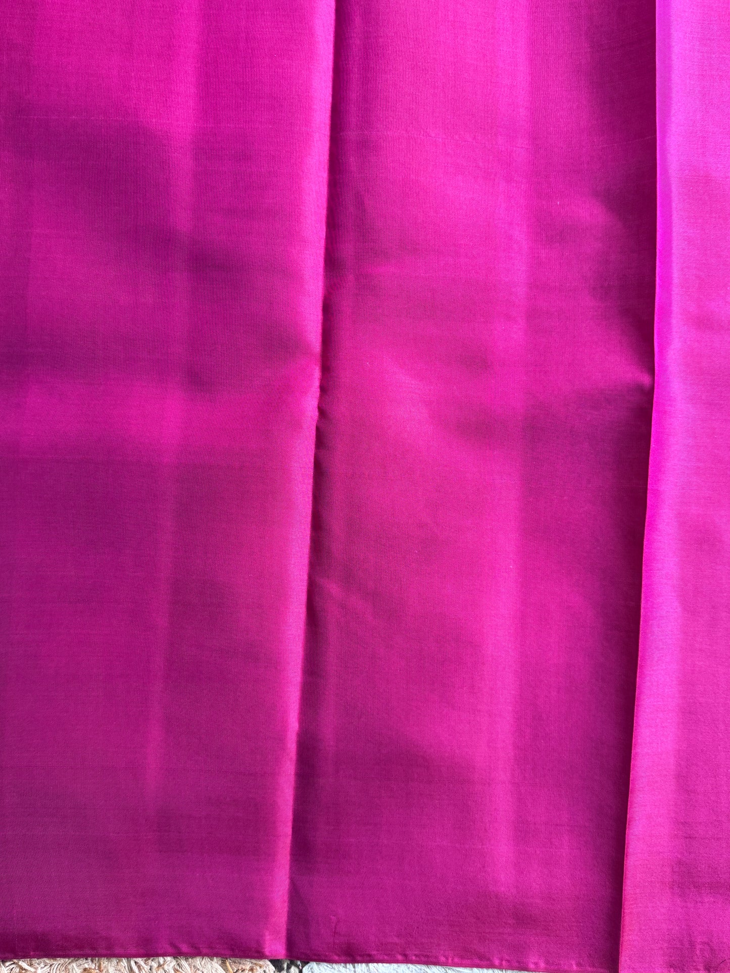 Pure Kanjivaram Silk Saree | Rani Pink With Gold Zari Border | Handloom | Silk Mark Certified