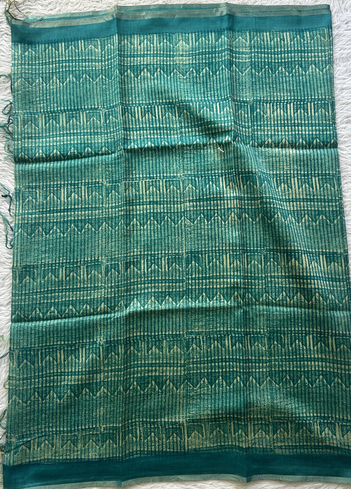 Chanderi Cotton Dress Material Sky Blue Colored Complemented with a Borderless. - Sampradaya Designer Studio