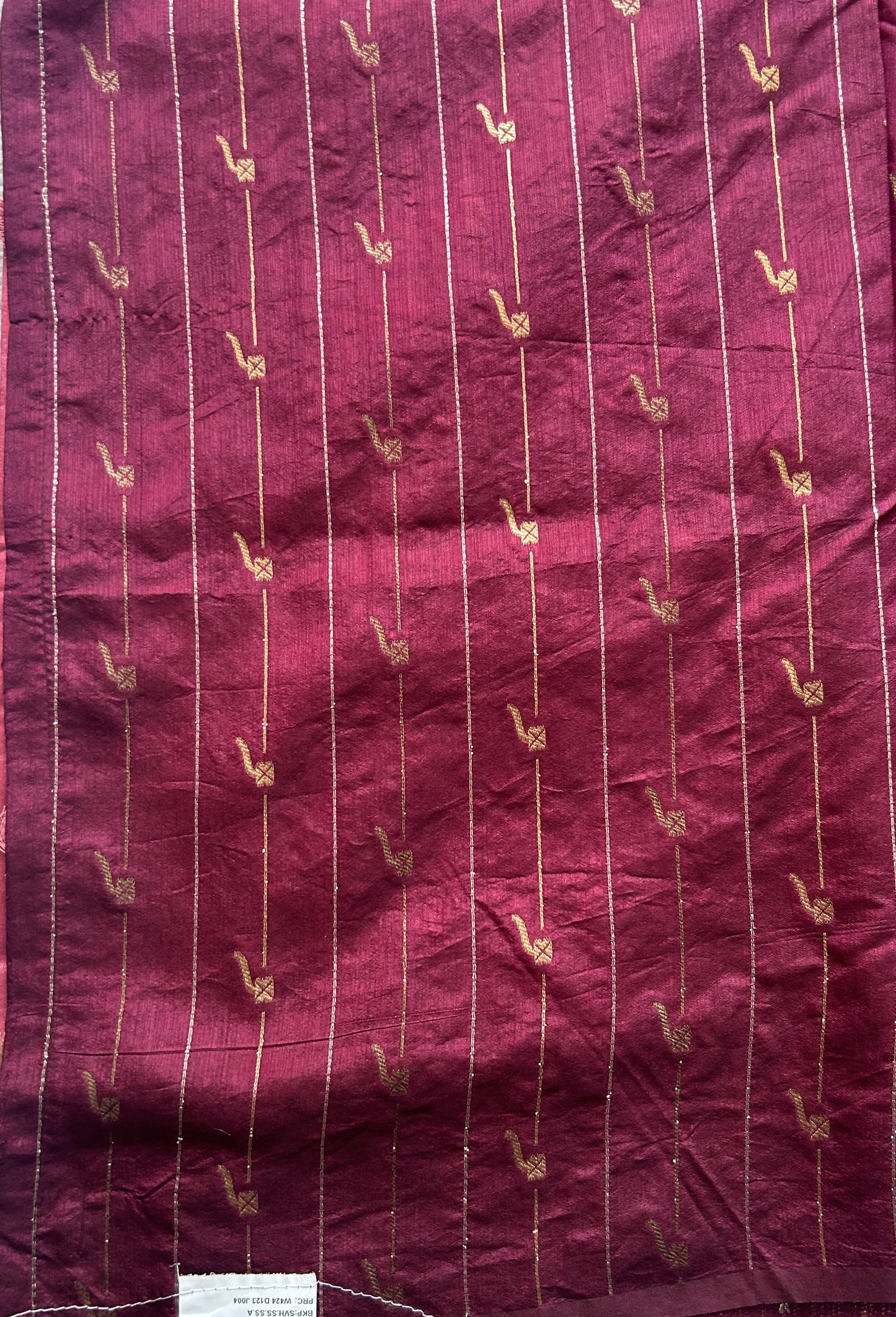 Semi Raw Silk Saree Pink Colored Elegantly Paired with a Zari Border. - Sampradaya Designer Studio
