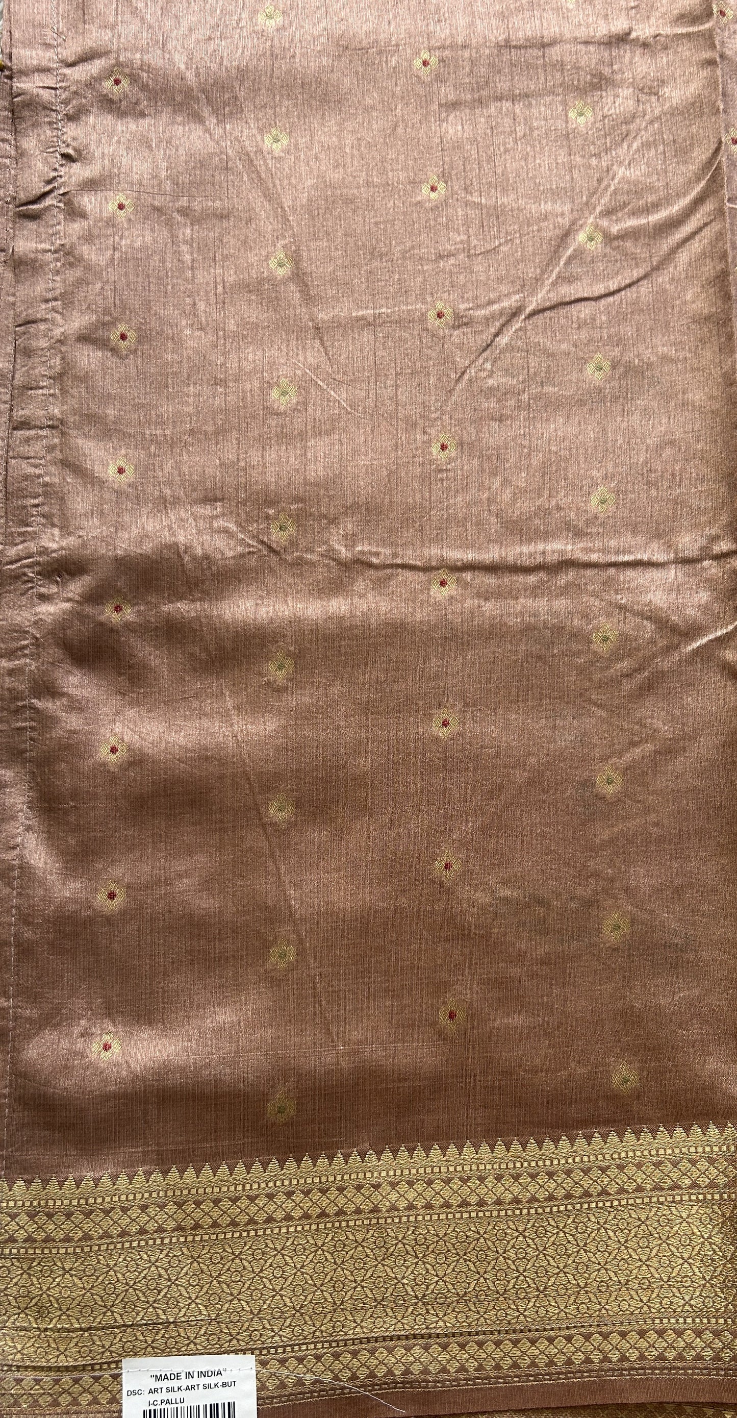 Semi Raw Silk Saree Yellow Colored Elegantly Paired with a Zari Border. - Sampradaya Designer Studio