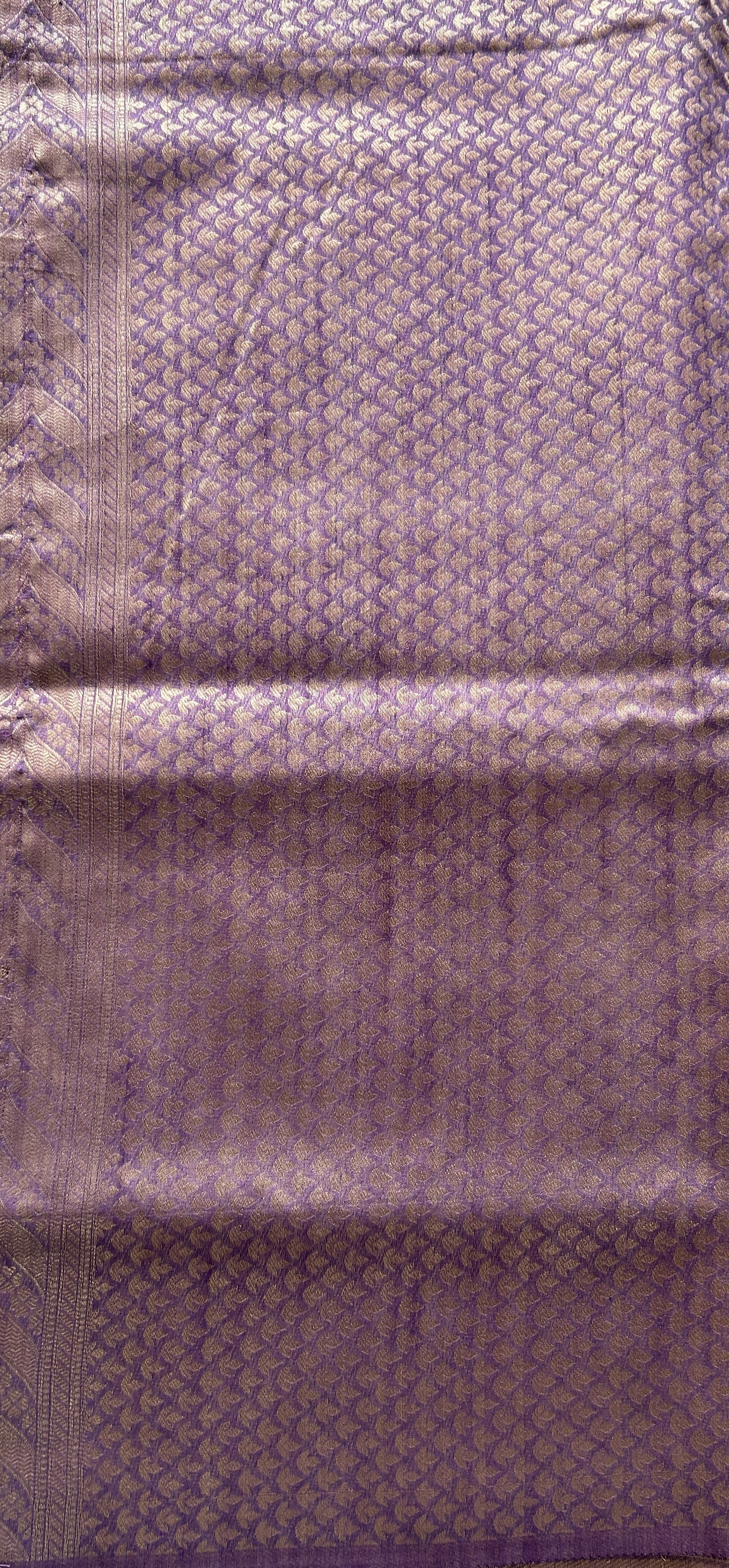 Semi Raw Silk Allover Saree Lavender Colored Elegantly Paired with a Zari Border. - Sampradaya Designer Studio