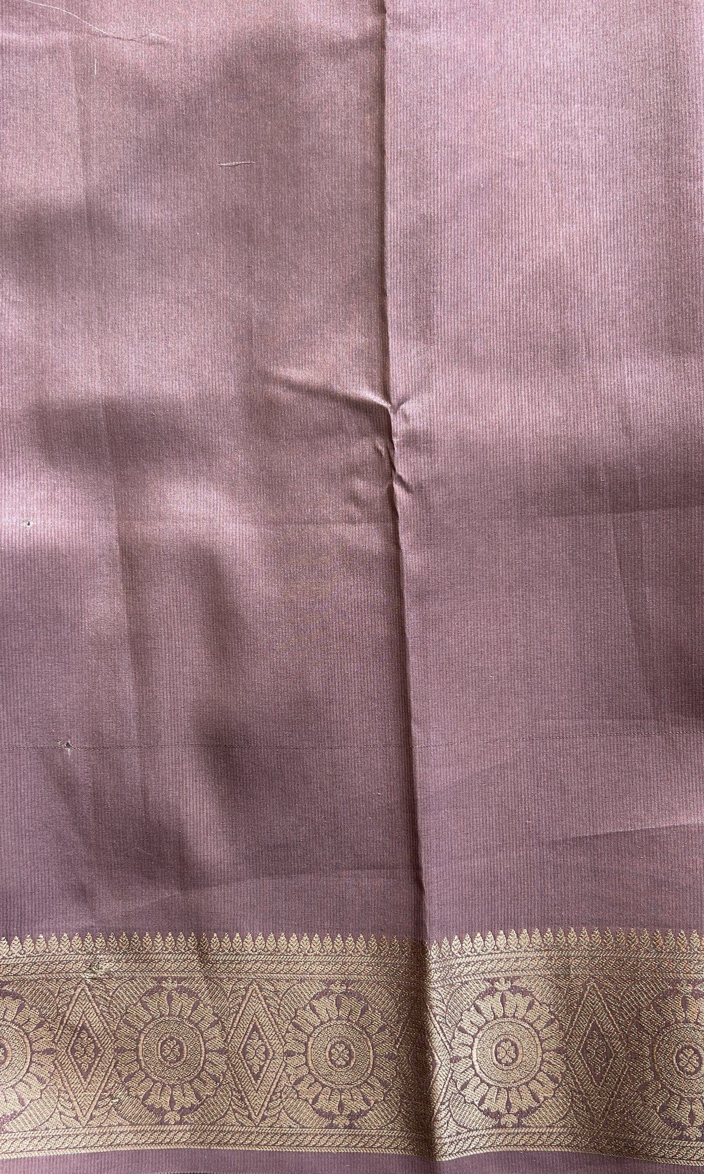 Banarasi Soft Silk Saree Light Lilac Colored Complemented with a Zari Border. - Sampradaya Designer Studio