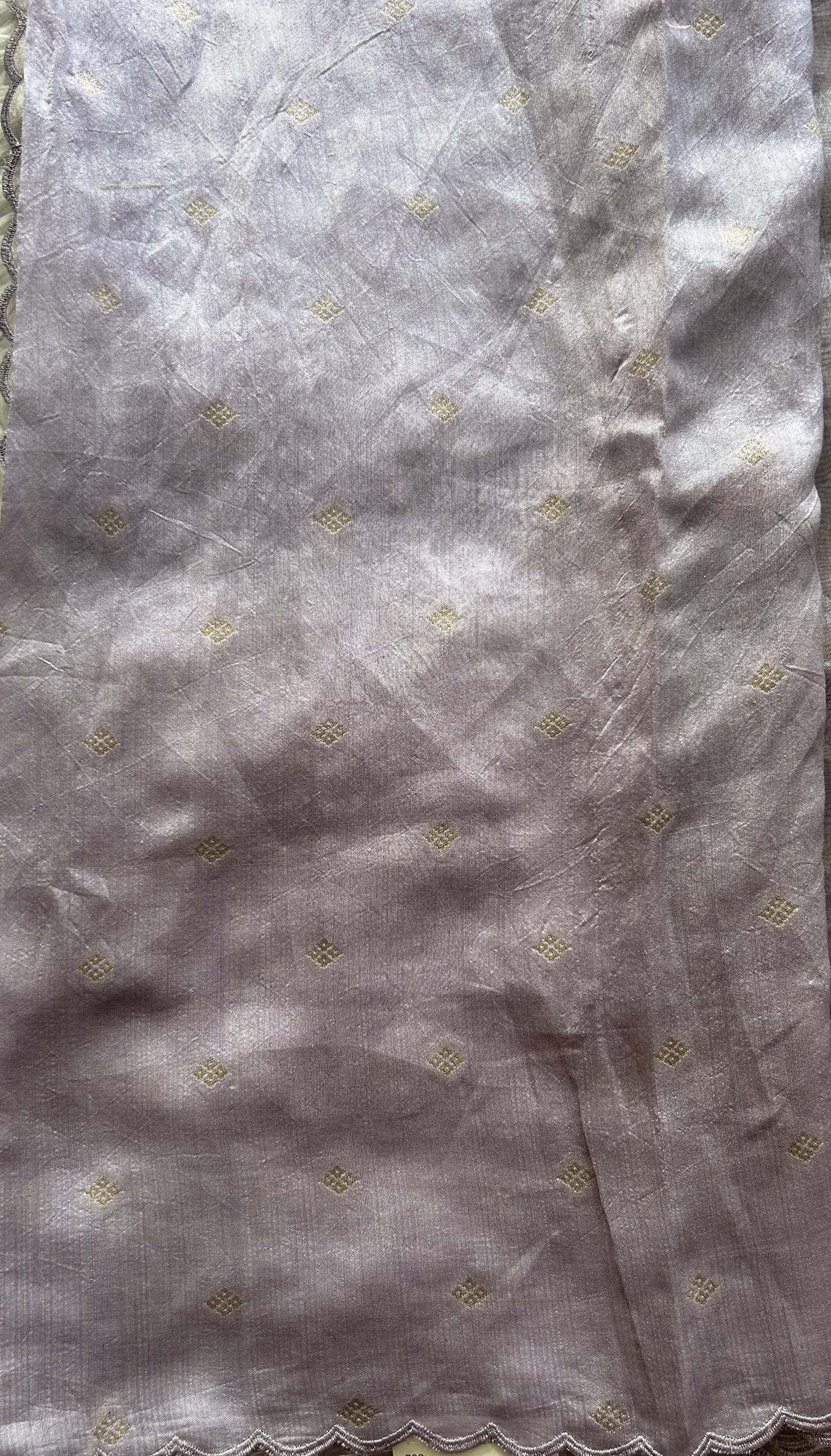 Tissue Organza Designer Saree Purple colored Saree Paired with a borderless. - Sampradaya Designer Studio
