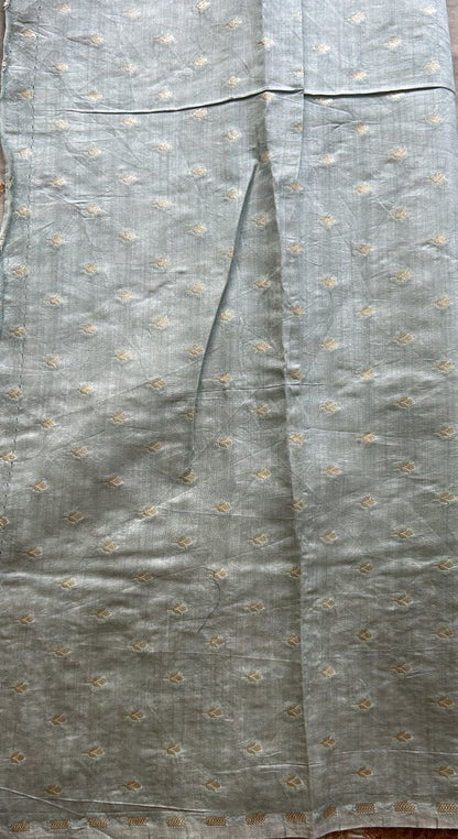 Tissue Organza Designer Saree Sage colored Saree Paired with a Thread border. - Sampradaya Designer Studio