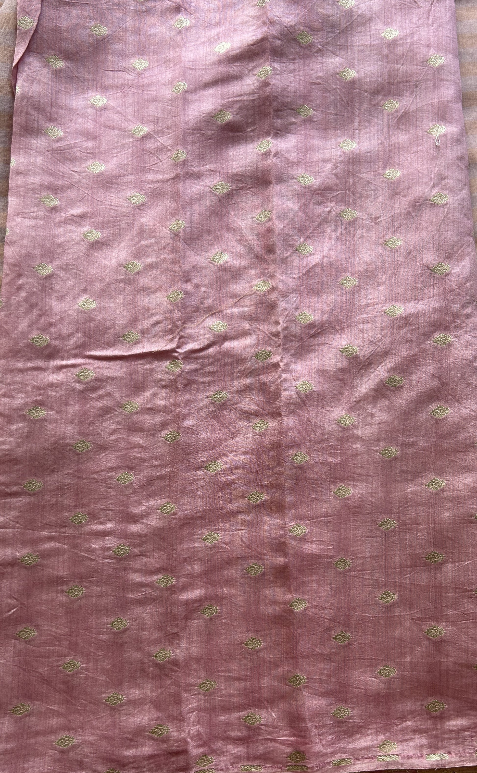 Tissue Organza Designer Saree Light Pink colored Saree Paired with a Thread border. - Sampradaya Designer Studio