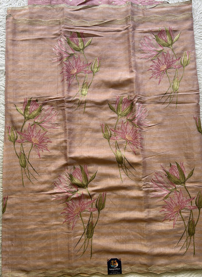 Tissue Organza Designer Saree Light Pink colored Saree Paired with a Thread border. - Sampradaya Designer Studio