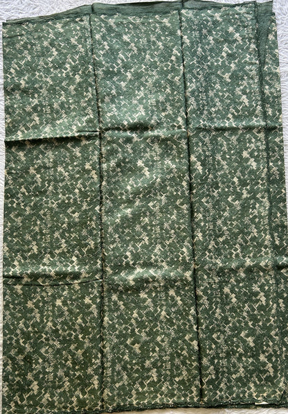 Pure Tussar Silk Saree Green Color Complemented with a Borderless. - Sampradaya Designer Studio