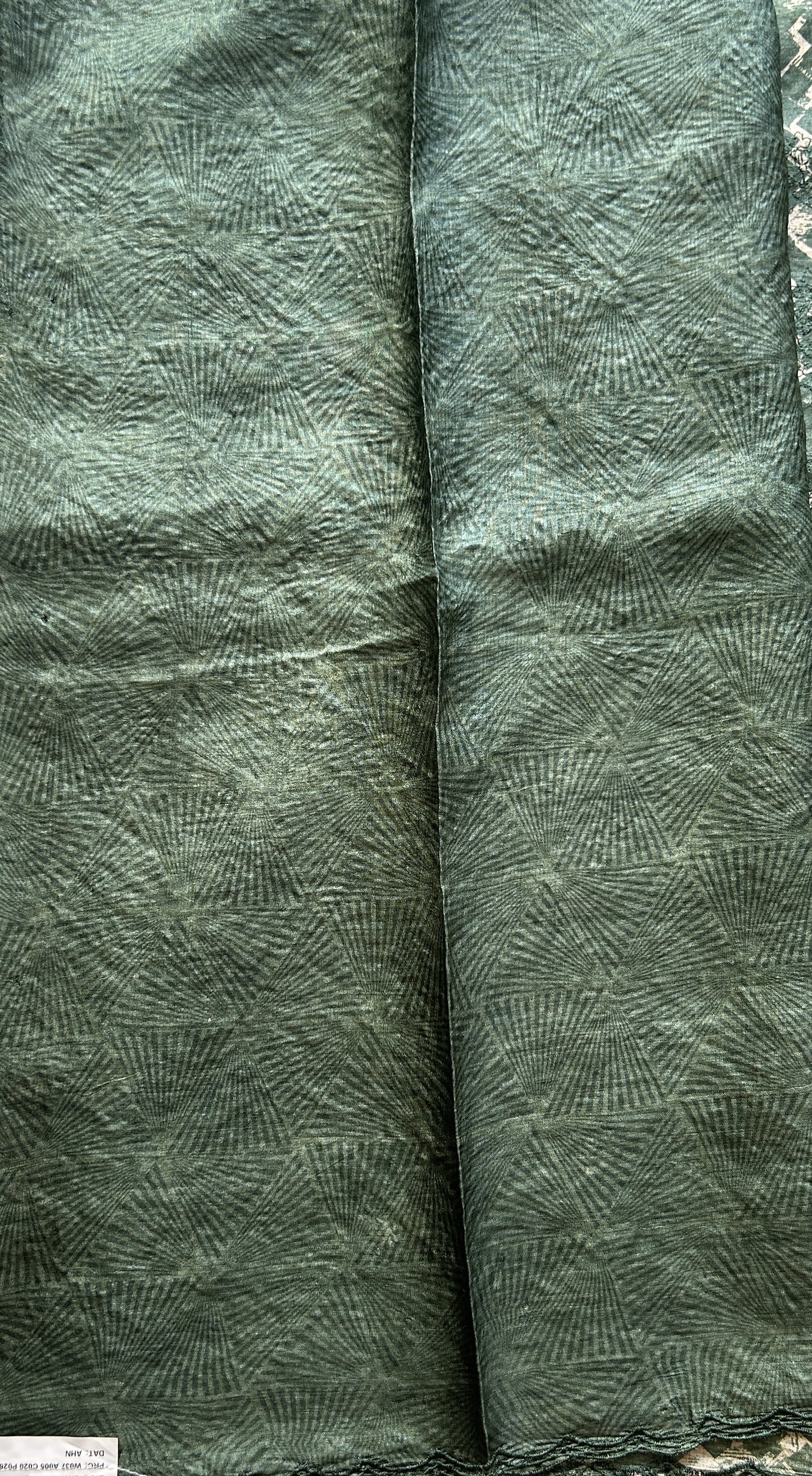 Pure Tussar Silk Saree Green Color Complemented with a Borderless. - Sampradaya Designer Studio