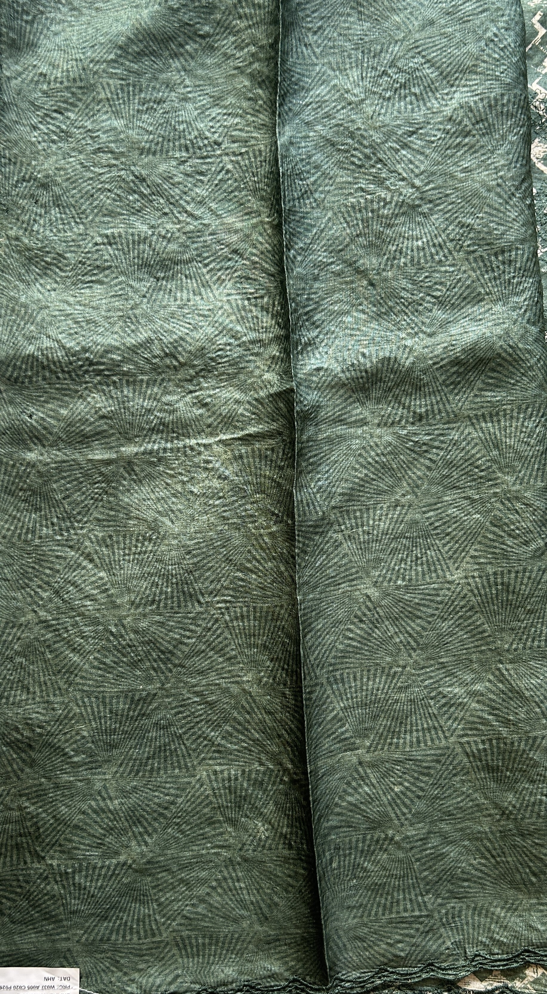 Pure Tussar Silk Saree Green Color Complemented with a Borderless. - Sampradaya Designer Studio