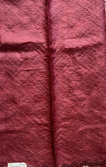 Pure Tussar Silk Saree Onion Pink Color Complemented with a Borderless. - Sampradaya Designer Studio