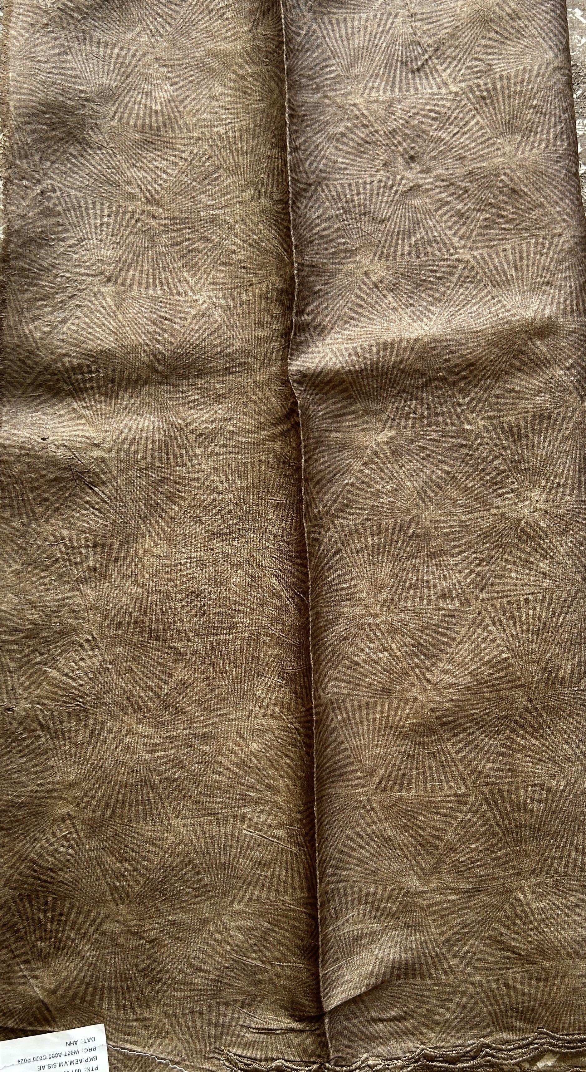 Pure Tussar Silk Saree Brown Color Complemented with a Borderless. - Sampradaya Designer Studio