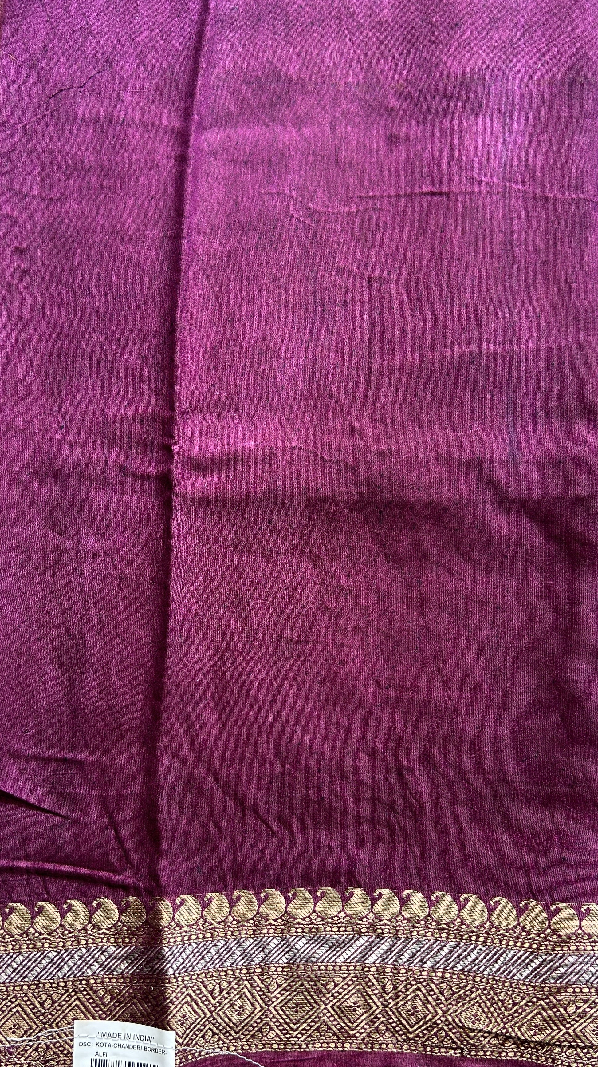 Dola Crepe Saree Dark Lavender Colored Complemented with a Zari Border. - Sampradaya Designer Studio
