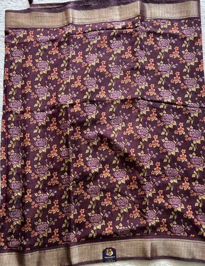 Dola Crepe Saree Purple Colored Complemented with a Zari Border. - Sampradaya Designer Studio