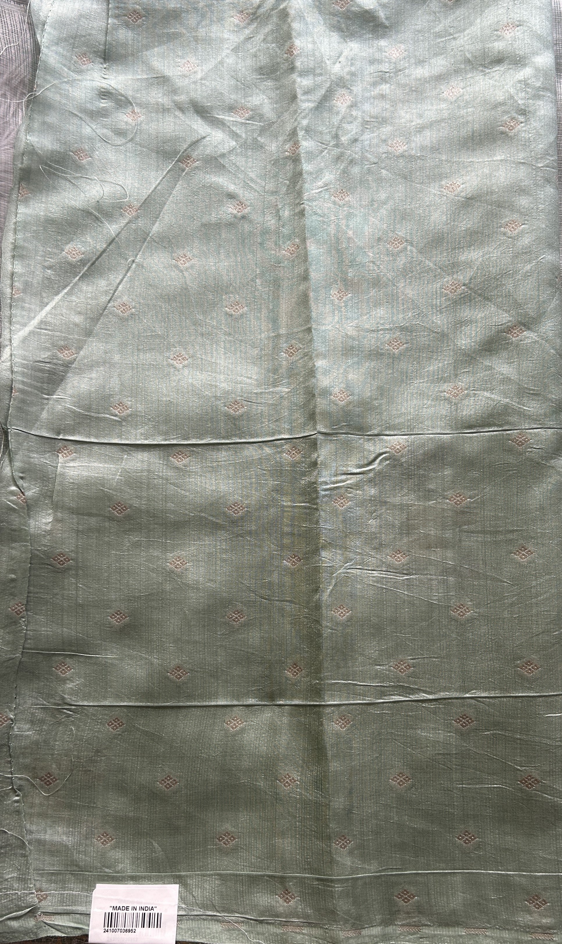 Silk kota Saree Light Green colored Elegantly Paired with a Thread Border. - Sampradaya Designer Studio