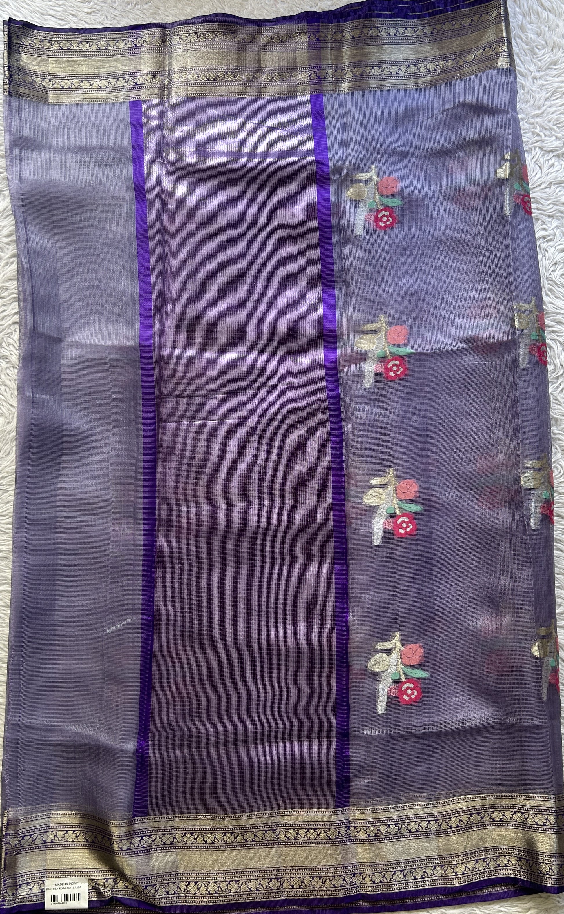 Silk kota Saree Soft Purple colored Elegantly Paired with a Zari Border. - Sampradaya Designer Studio