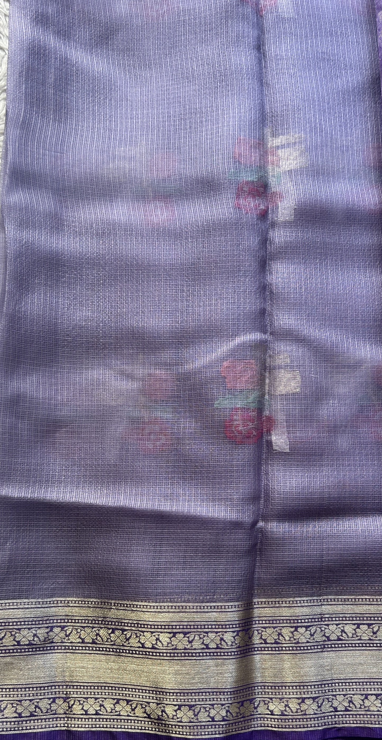 Silk kota Saree Soft Purple colored Elegantly Paired with a Zari Border. - Sampradaya Designer Studio