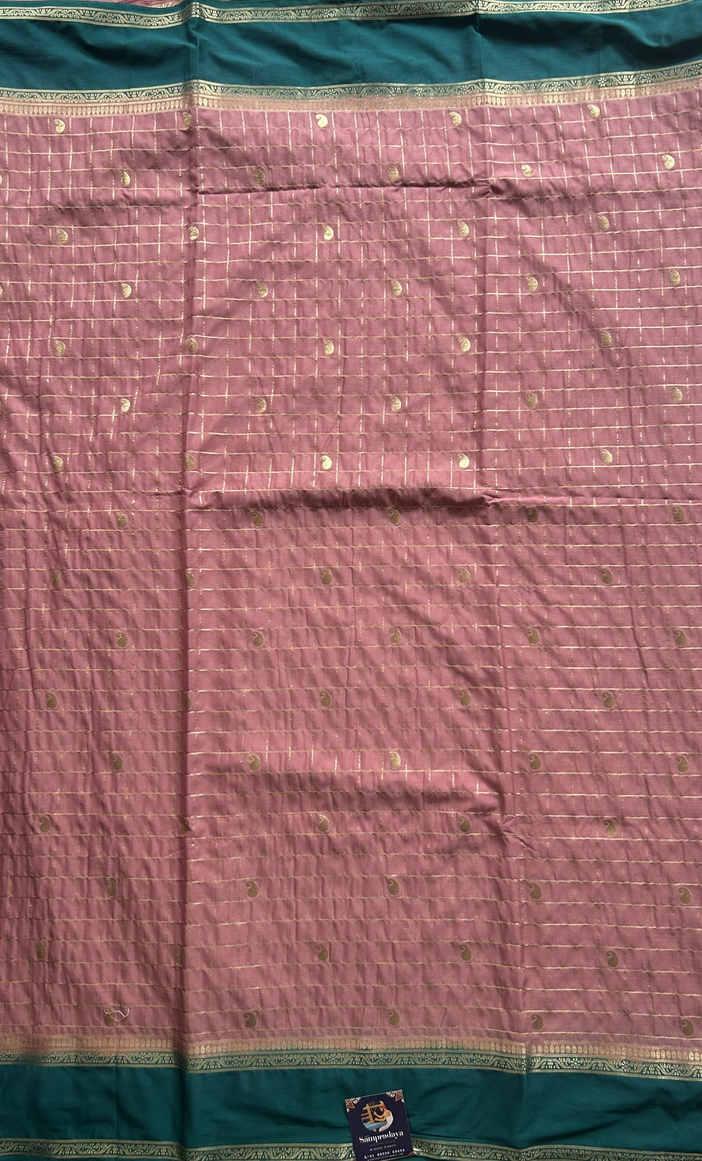 Pure Banarasi Crepe Silk Saree Onion Pink Colored Complemented with a Zari border. - Sampradaya Designer Studio