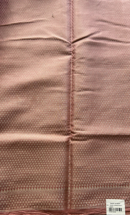 Maheshwari Chanderi Cotton Saree Pale Pink Colored Elegantly Paired with a Zari Border. - Sampradaya Designer Studio