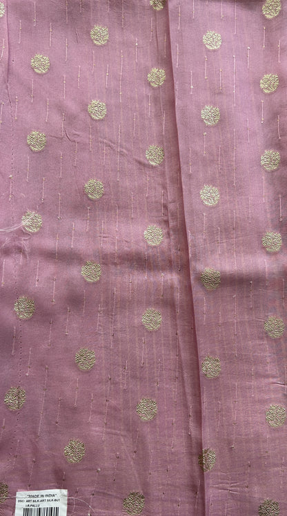 Crepe Silk Party Wear Saree Baby Pink colored complemented with a zari border. - Sampradaya Designer Studio
