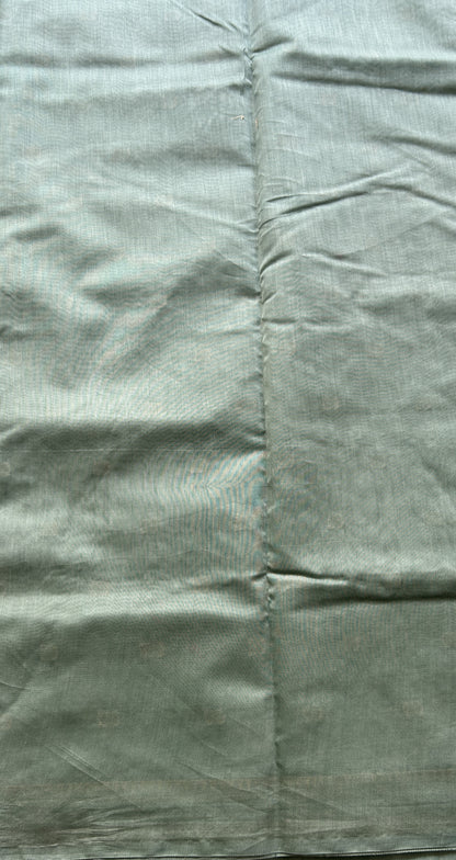 Maheshwari Chanderi Cotton Saree Ice Blue Colored Elegantly Paired with a Zari Border. - Sampradaya Designer Studio