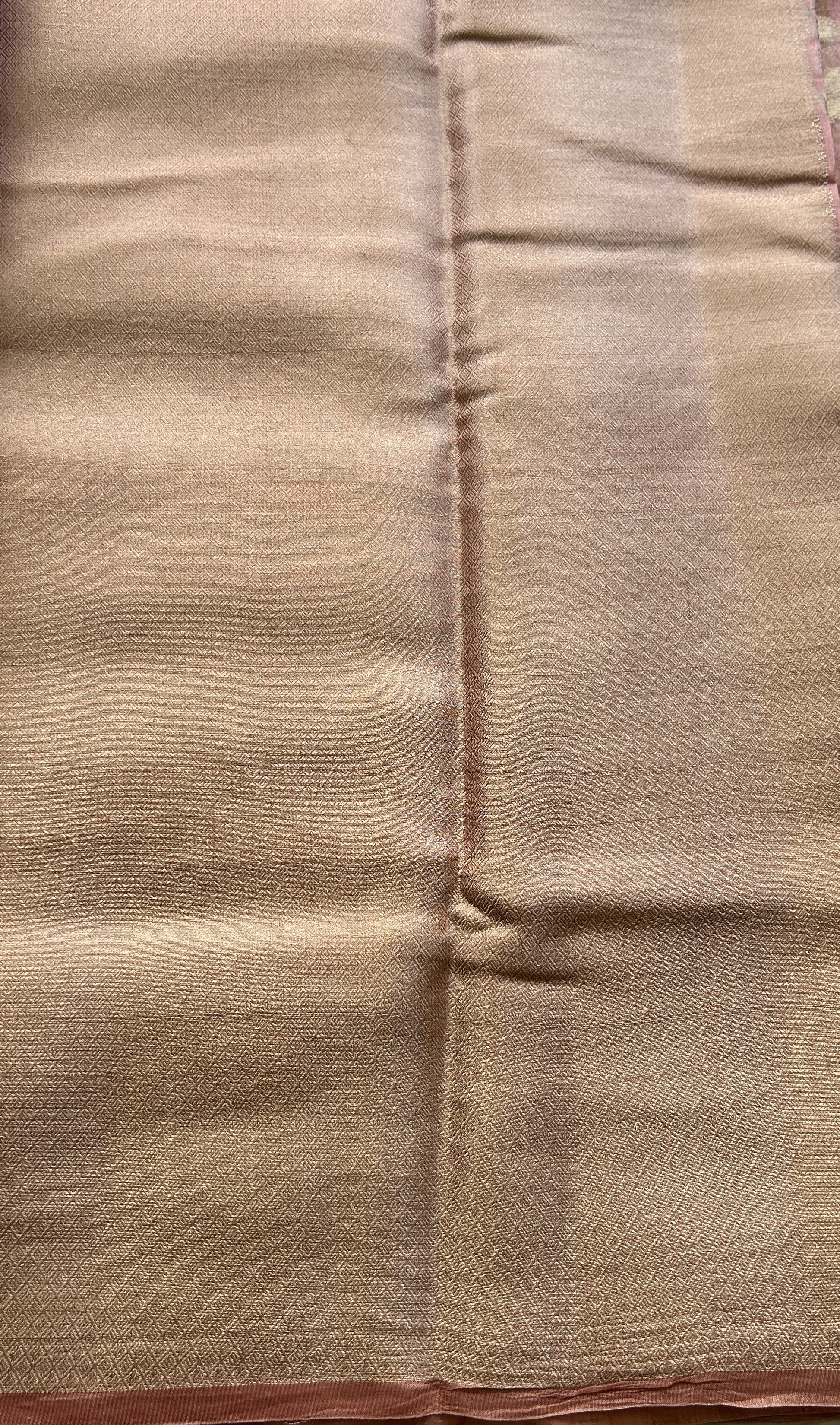 Maheshwari Chanderi Cotton Saree Light Pink Colored Elegantly Paired with a Zari Border. - Sampradaya Designer Studio