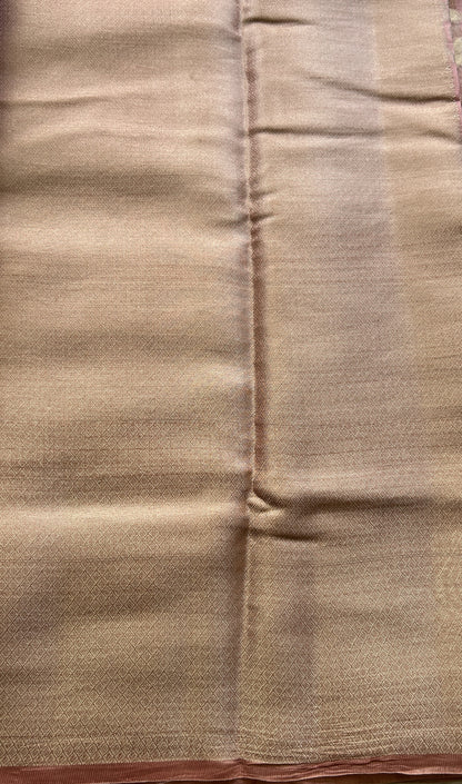 Maheshwari Chanderi Cotton Saree Light Pink Colored Elegantly Paired with a Zari Border. - Sampradaya Designer Studio