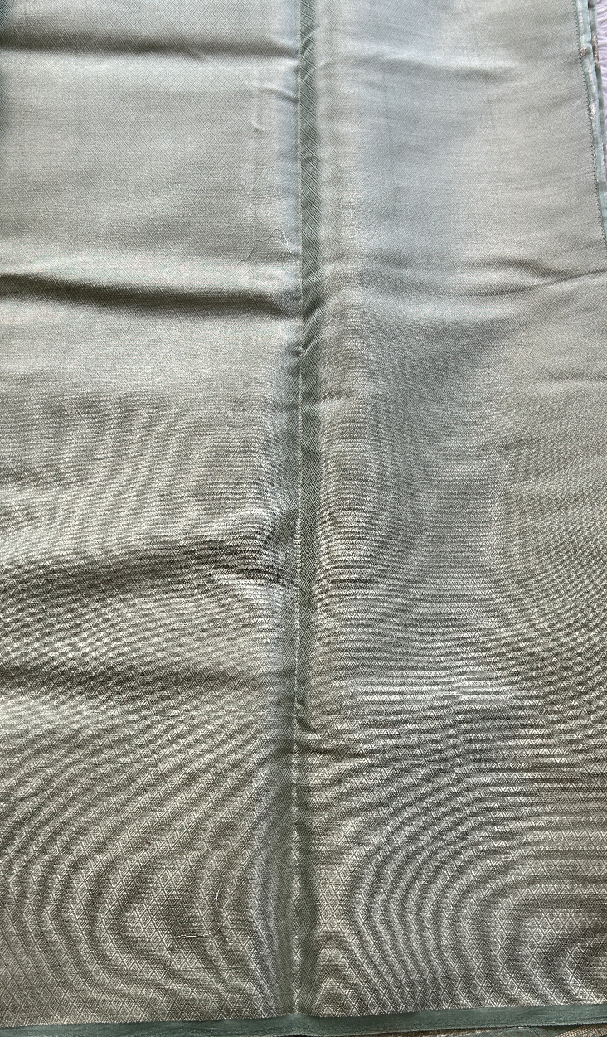 Maheshwari Chanderi Cotton Saree Sea Green Colored Elegantly Paired with a Zari Border. - Sampradaya Designer Studio