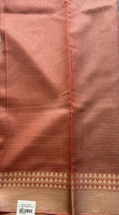 Viscose Georgette Saree Light Sky Blue Colored Complemented with a Peach Zari Border. - Sampradaya Designer Studio