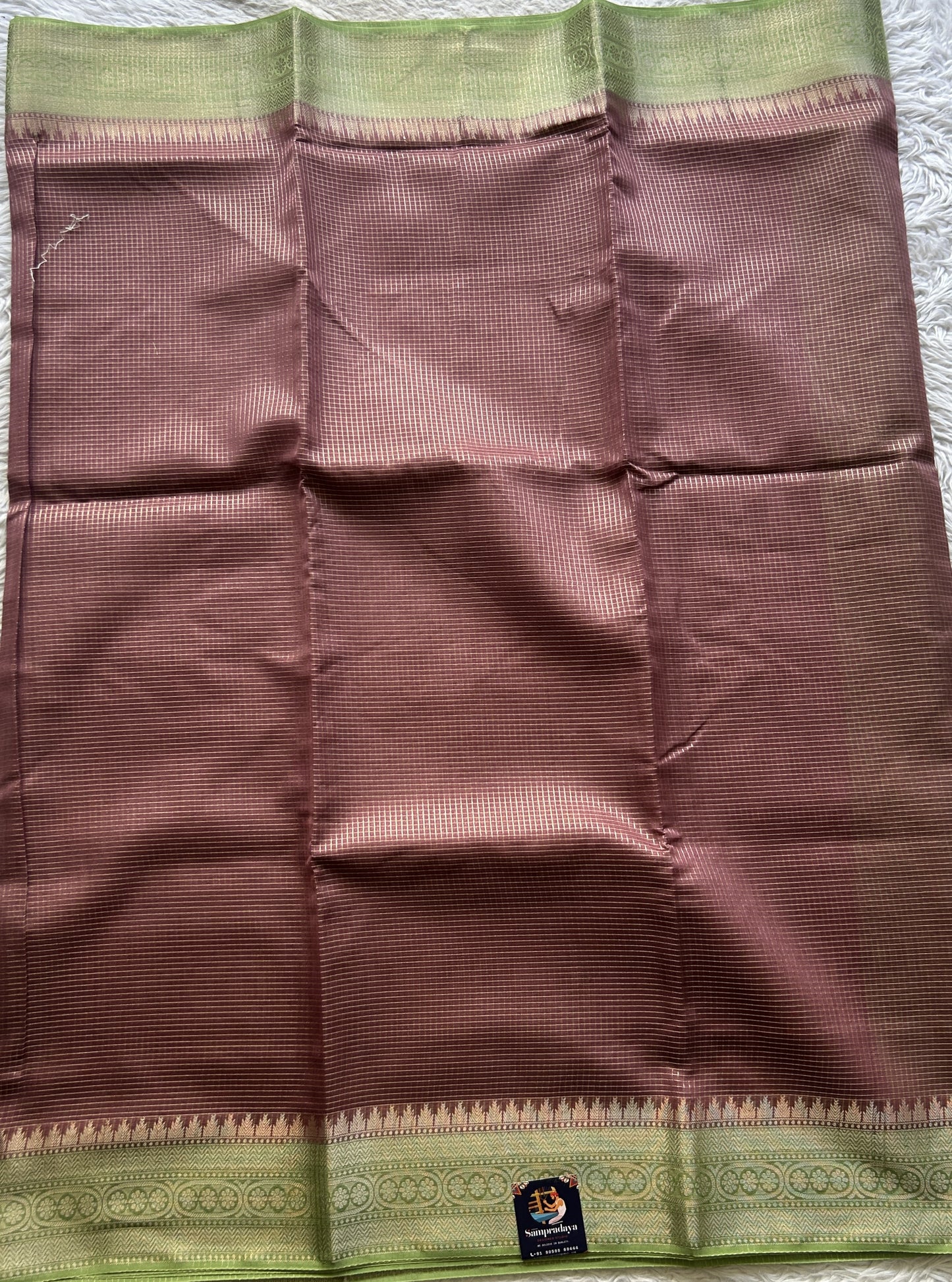 Viscose Georgette Saree Dark Onion Pink Colored Complemented with a Zari Border. - Sampradaya Designer Studio