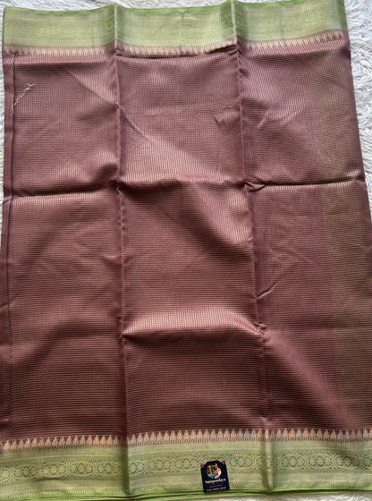 Viscose Georgette Saree Dark Onion Pink Colored Complemented with a Zari Border. - Sampradaya Designer Studio
