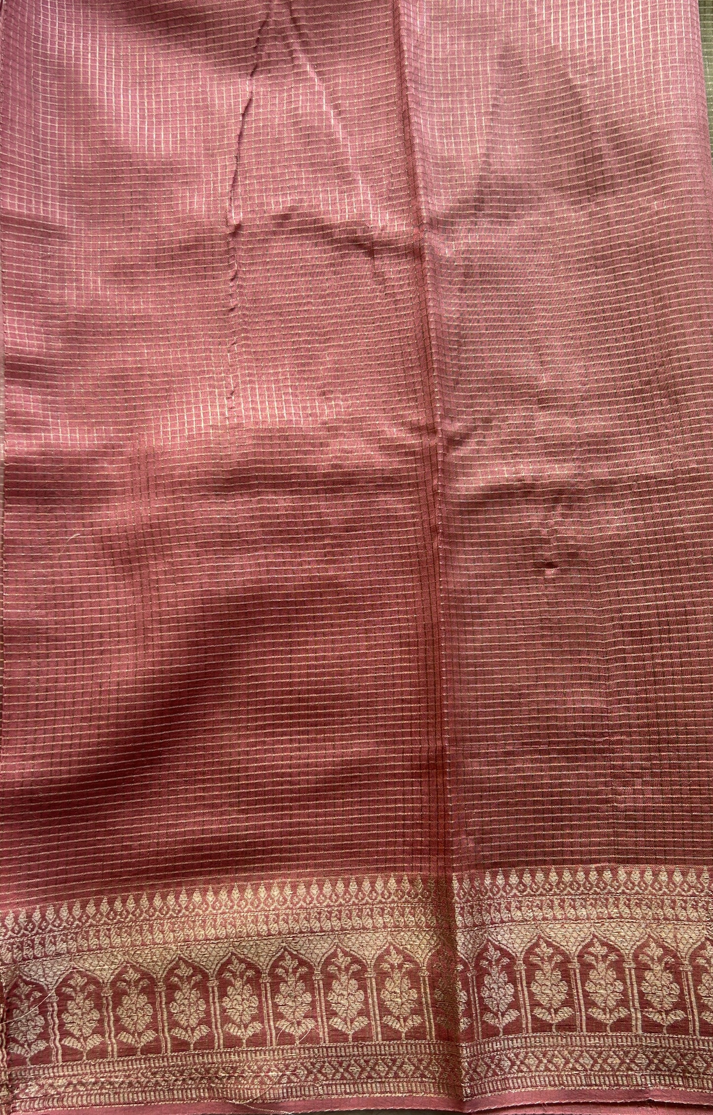 Viscose Georgette Saree Olive Green Colored Complemented with a Zari Border. - Sampradaya Designer Studio