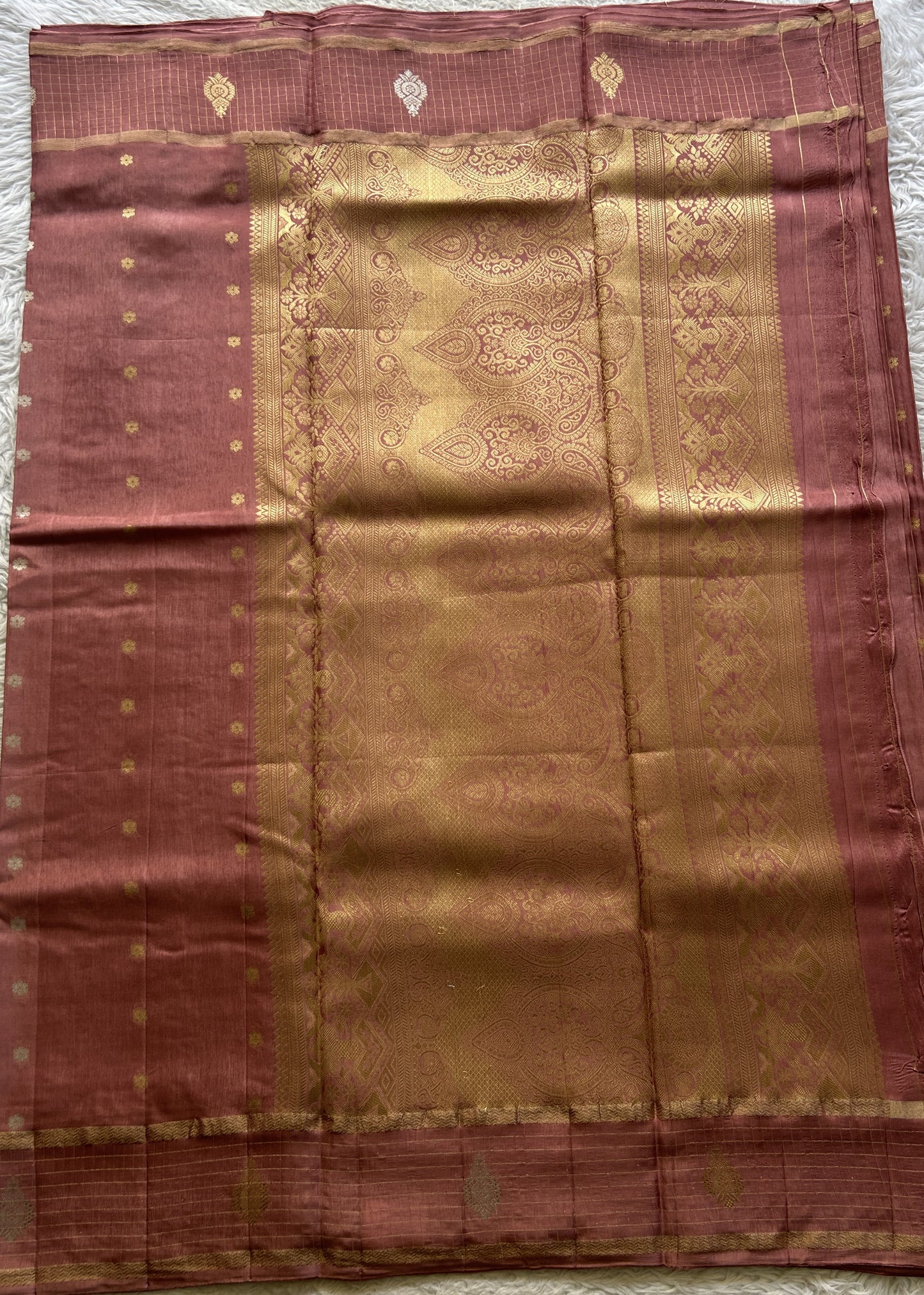 Satin Georgette Saree Rose Pink Colored Elegantly Paired with a Zari Border. - Sampradaya Designer Studio