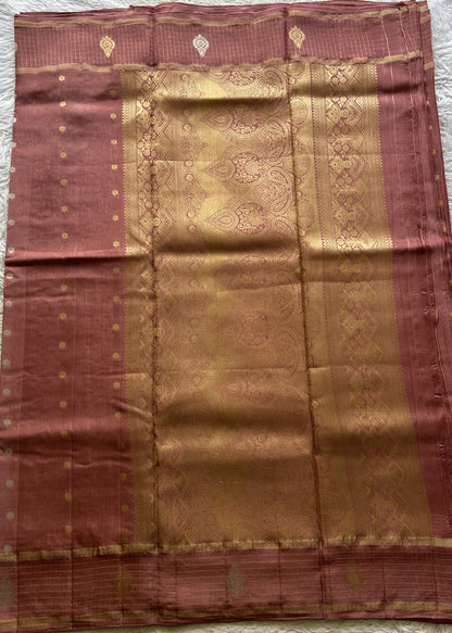 Satin Georgette Saree Rose Pink Colored Elegantly Paired with a Zari Border. - Sampradaya Designer Studio