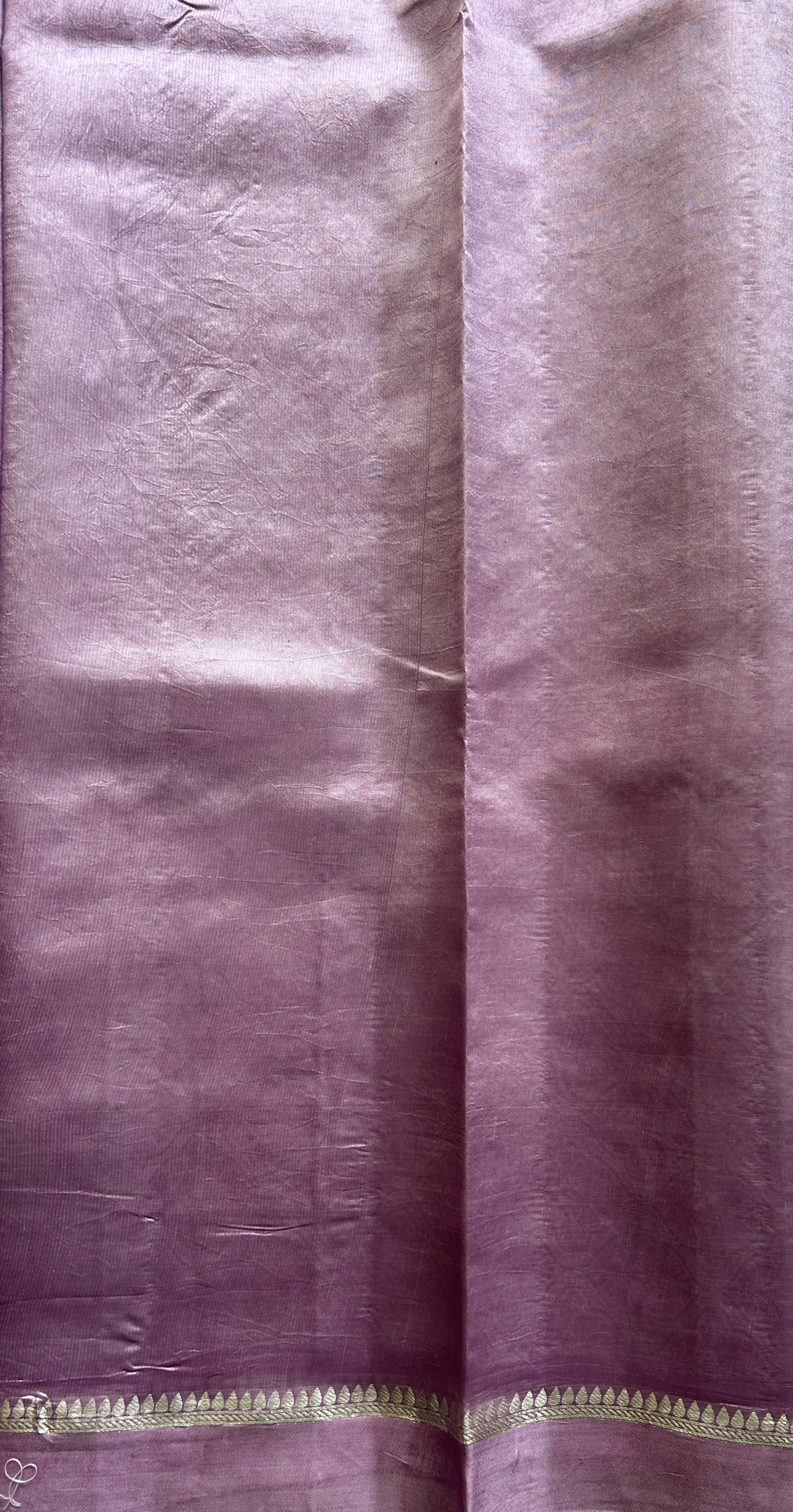 Dupion Silk Saree Lavender Colored Complemented with a Plain Border. - Sampradaya Designer Studio